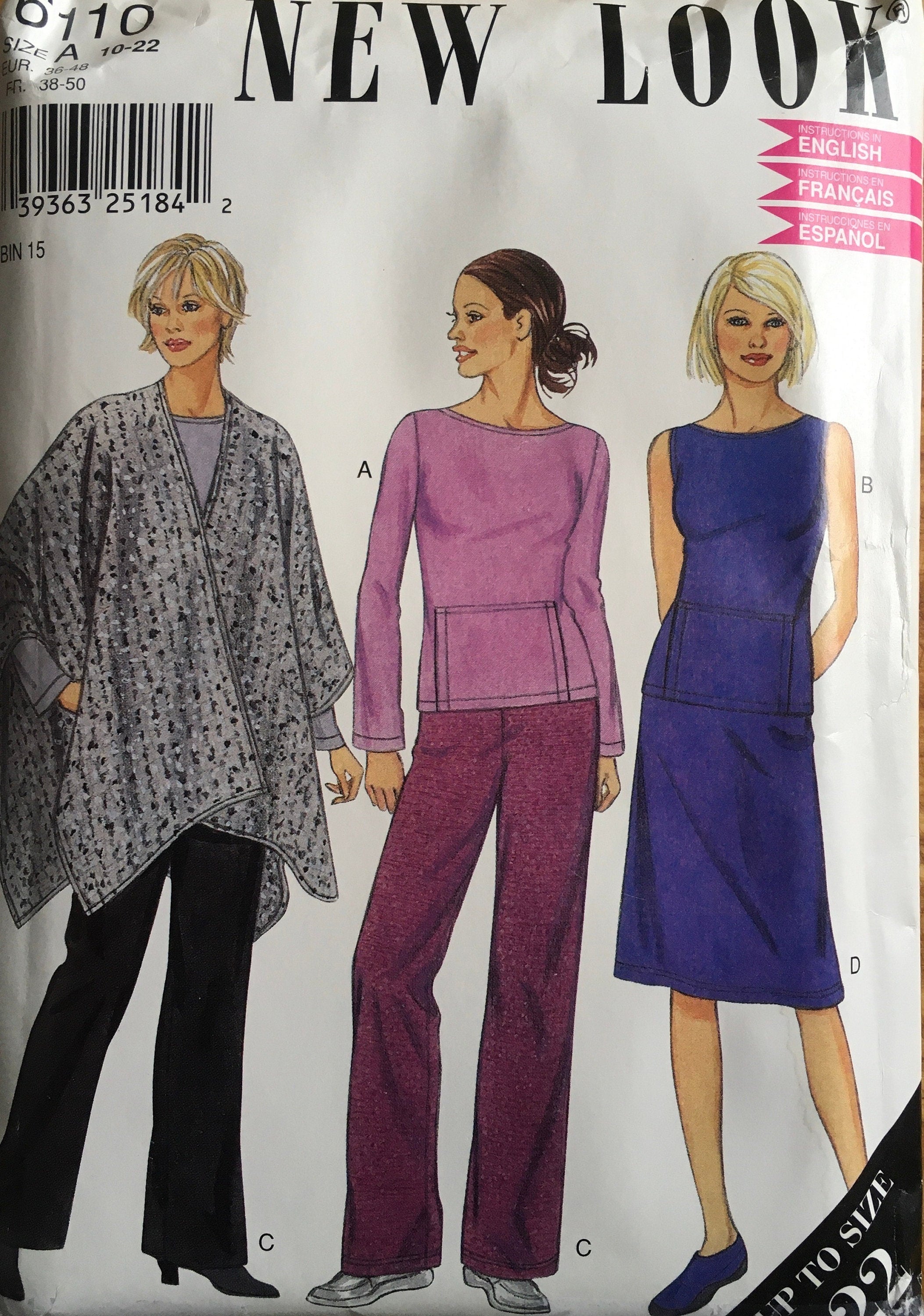 New Look 6110 Sewing Pattern (Vintage) UNCUT
