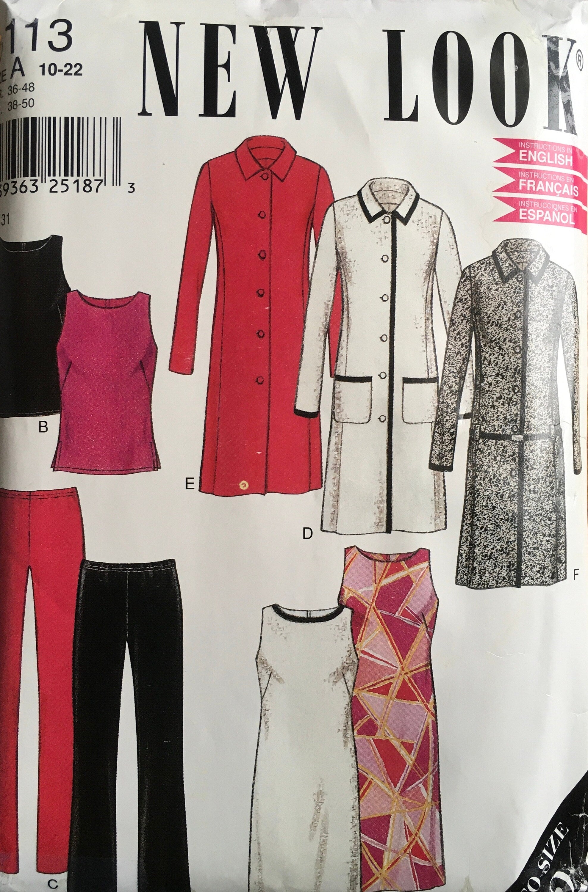 New Look 6113 Sewing Pattern (Vintage) UNCUT
