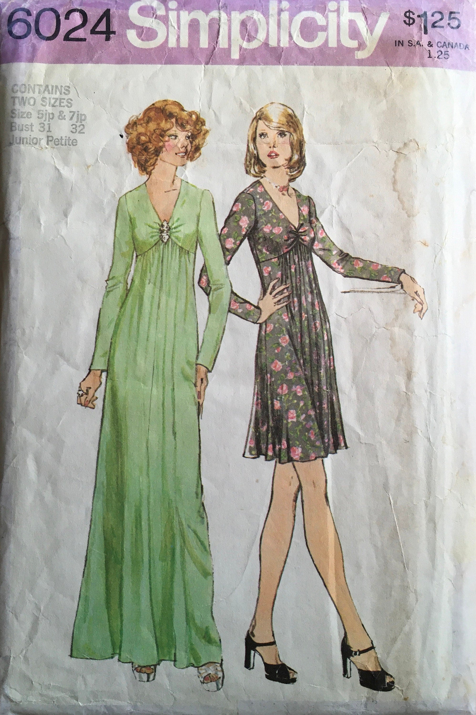Simplicity 6024 Sewing Pattern (Vintage) CUT