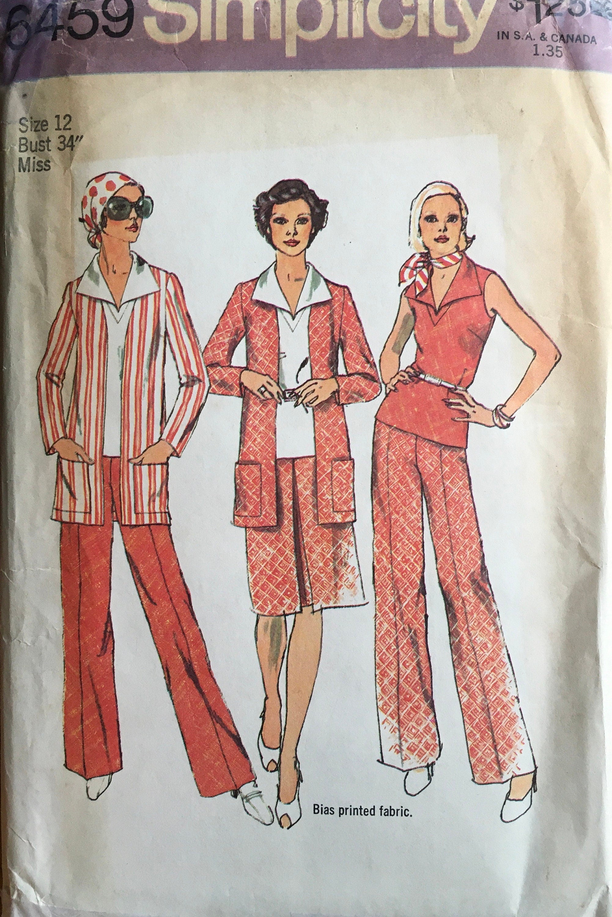 Simplicity 6459 Sewing Pattern (Vintage) UNCUT