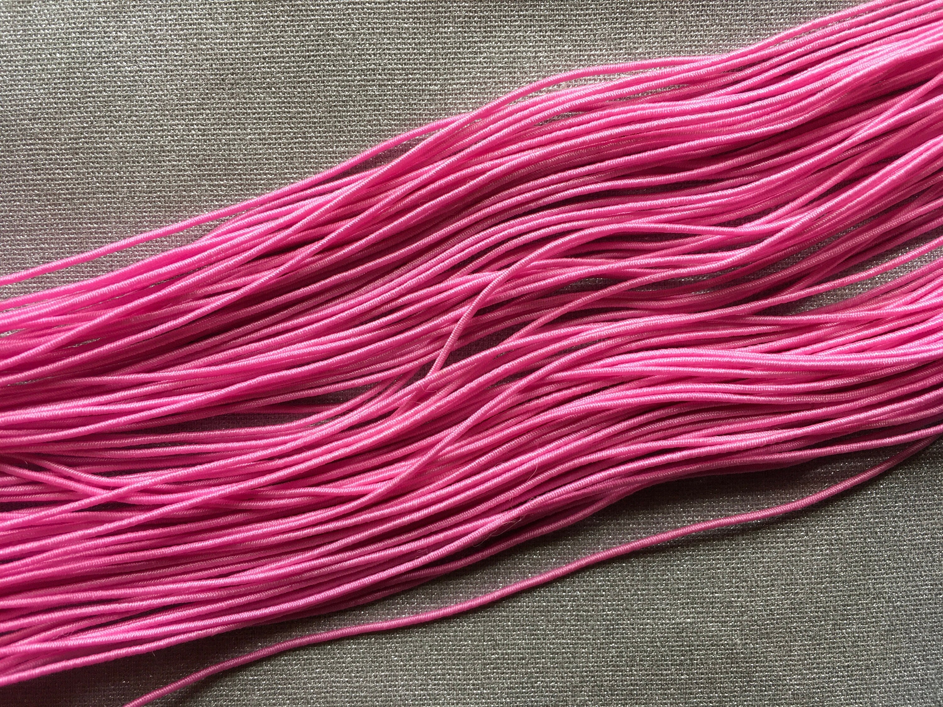 0.8-1mm Nylon Coated Round Elastic Stretch String/Cord (Pink)
