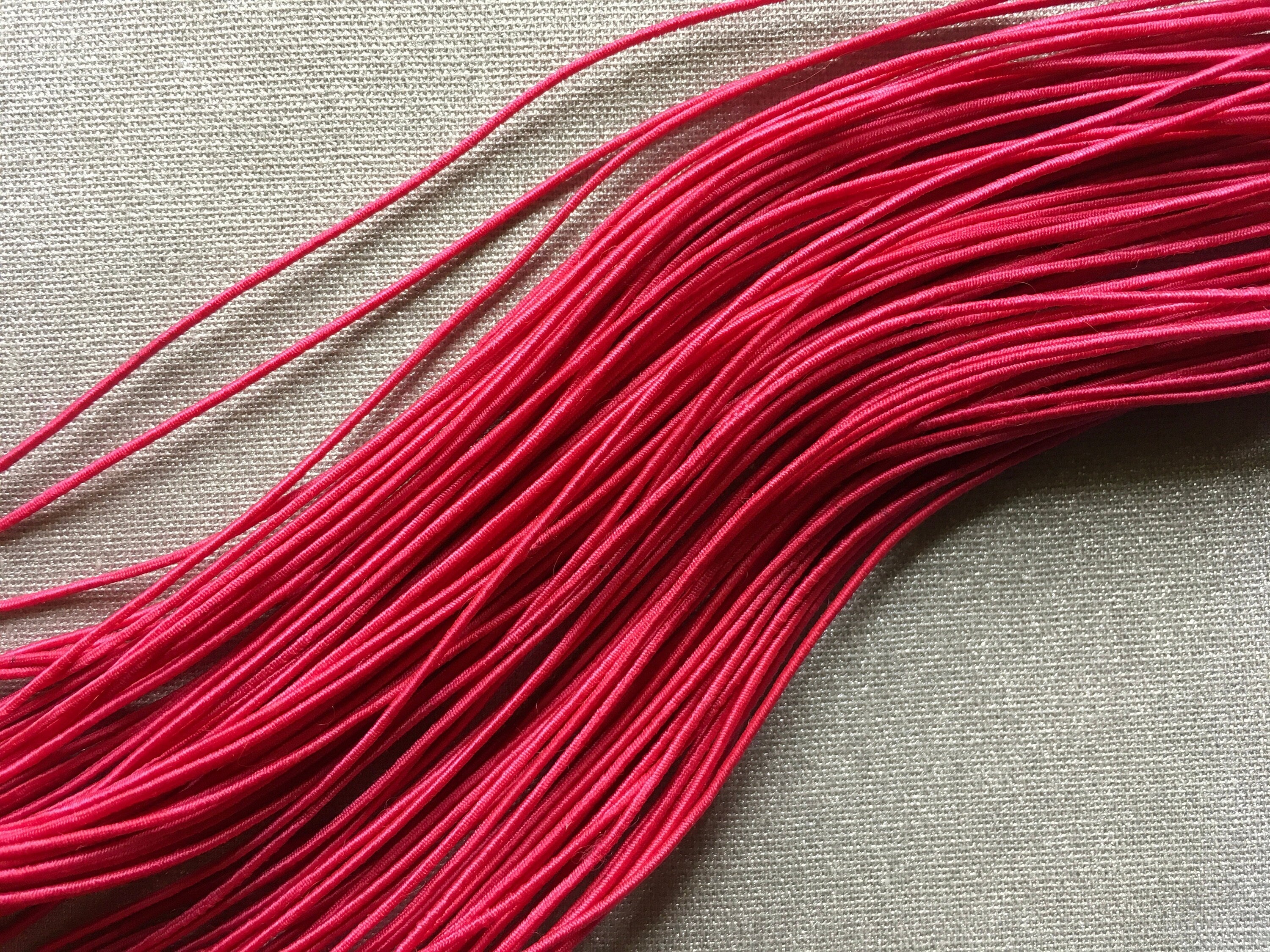 0.8-1mm Nylon Coated Round Elastic Stretch String/Cord (Magenta)