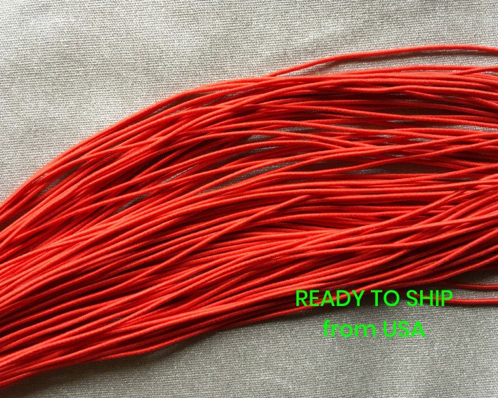0.8-1mm Nylon Coated Round Elastic Stretch String/Cord (Red)