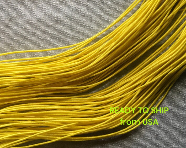 0.8-1mm Nylon Coated Round Elastic Stretch String/Cord (Yellow)