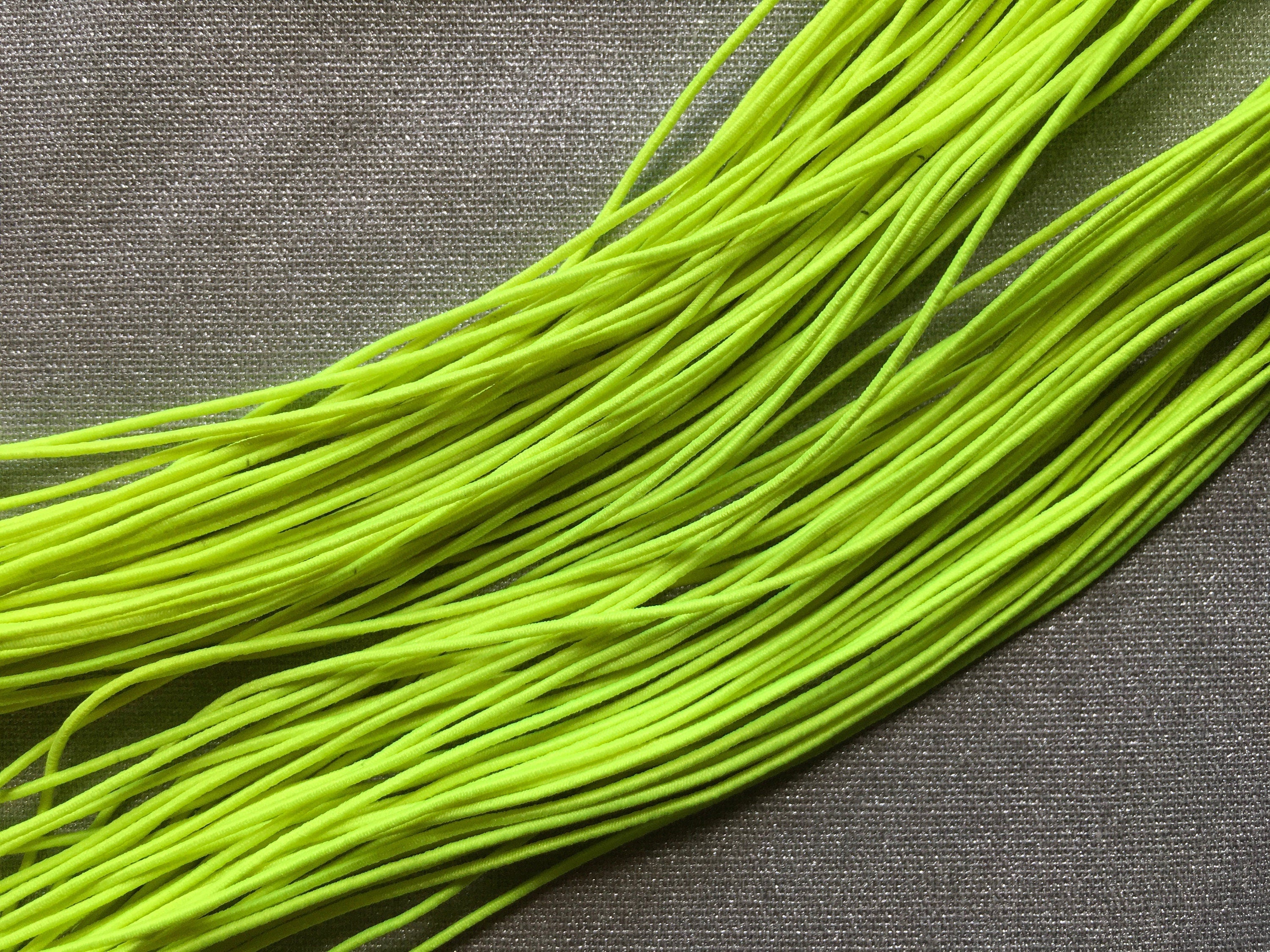 0.8-1mm Nylon Coated Round Elastic Stretch String/Cord (Lime)