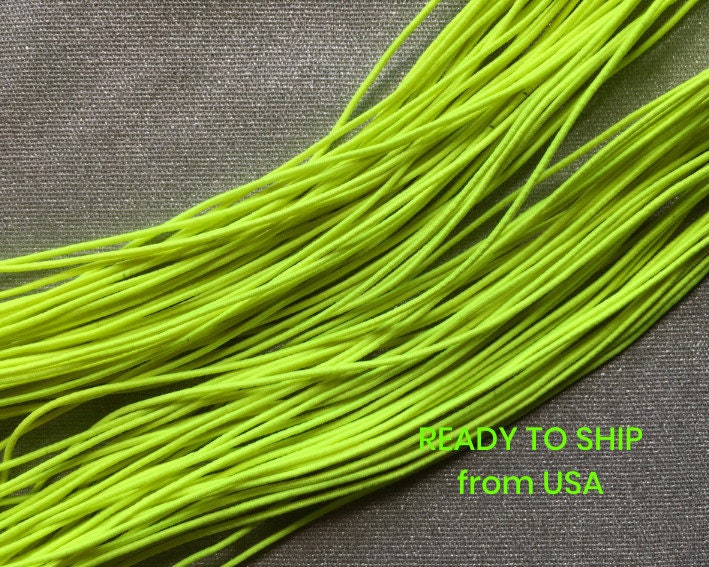 0.8-1mm Nylon Coated Round Elastic Stretch String/Cord (Lime)
