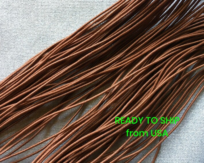 0.8-1mm Nylon Coated Round Elastic Stretch String/Cord (Caramel)