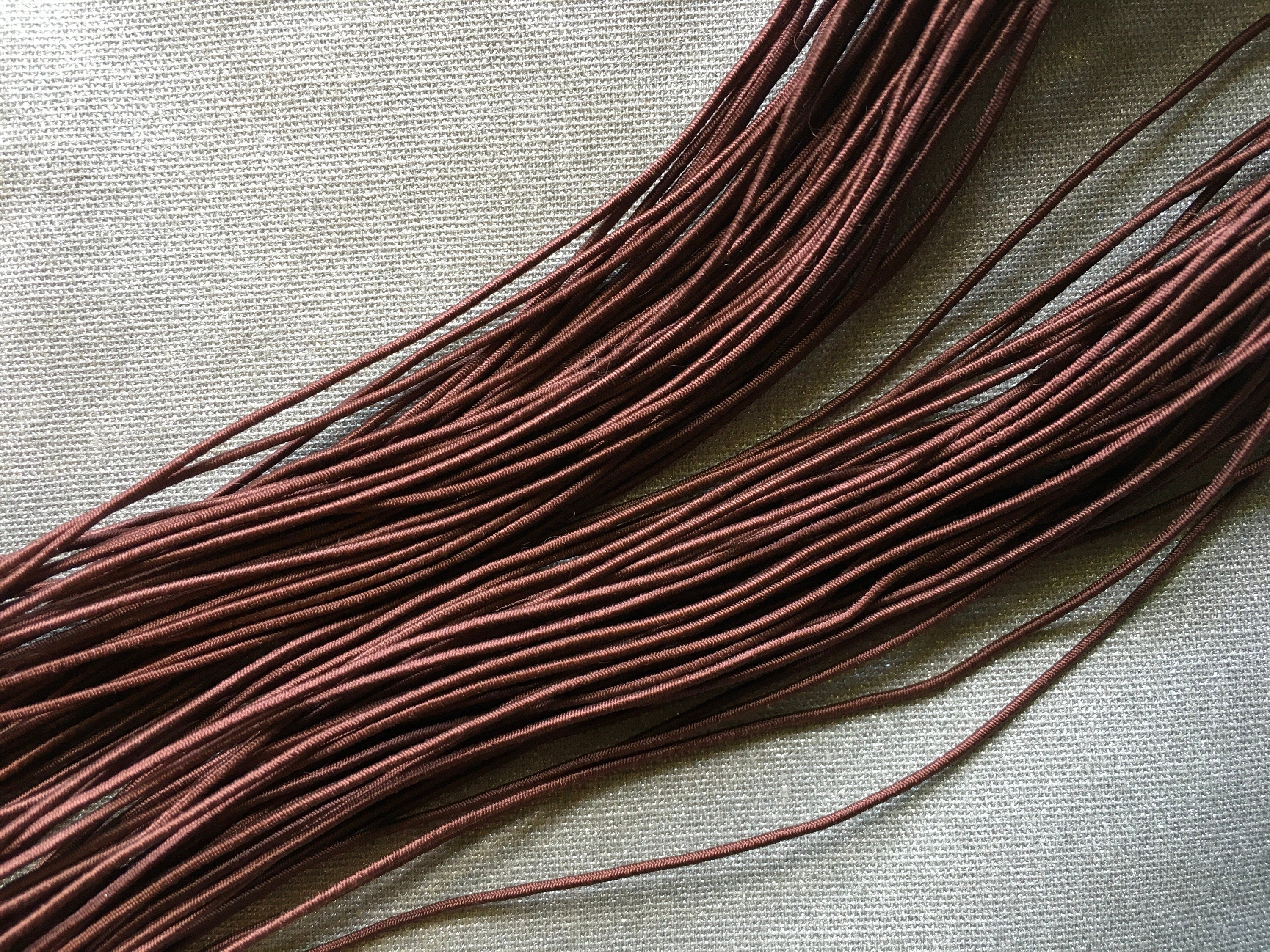 0.8-1mm Nylon Coated Round Elastic Stretch String/Cord (Brunette)
