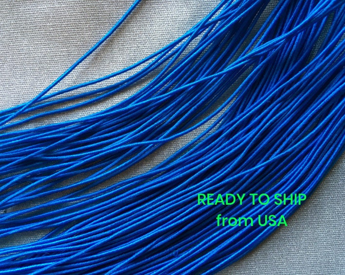 0.8-1mm Nylon Coated Round Elastic Stretch String/Cord (Sapphire)
