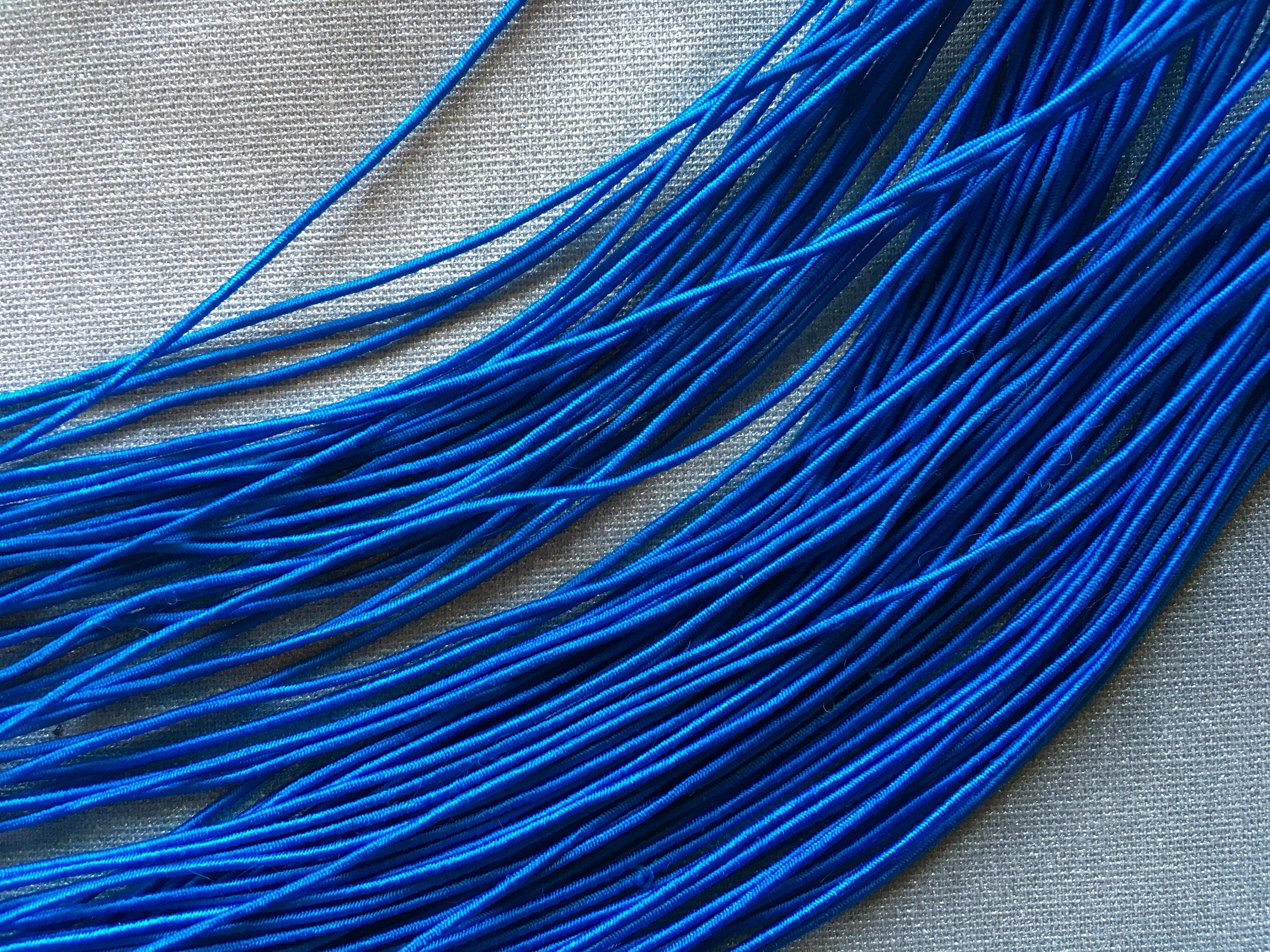 0.8-1mm Nylon Coated Round Elastic Stretch String/Cord (Sapphire)