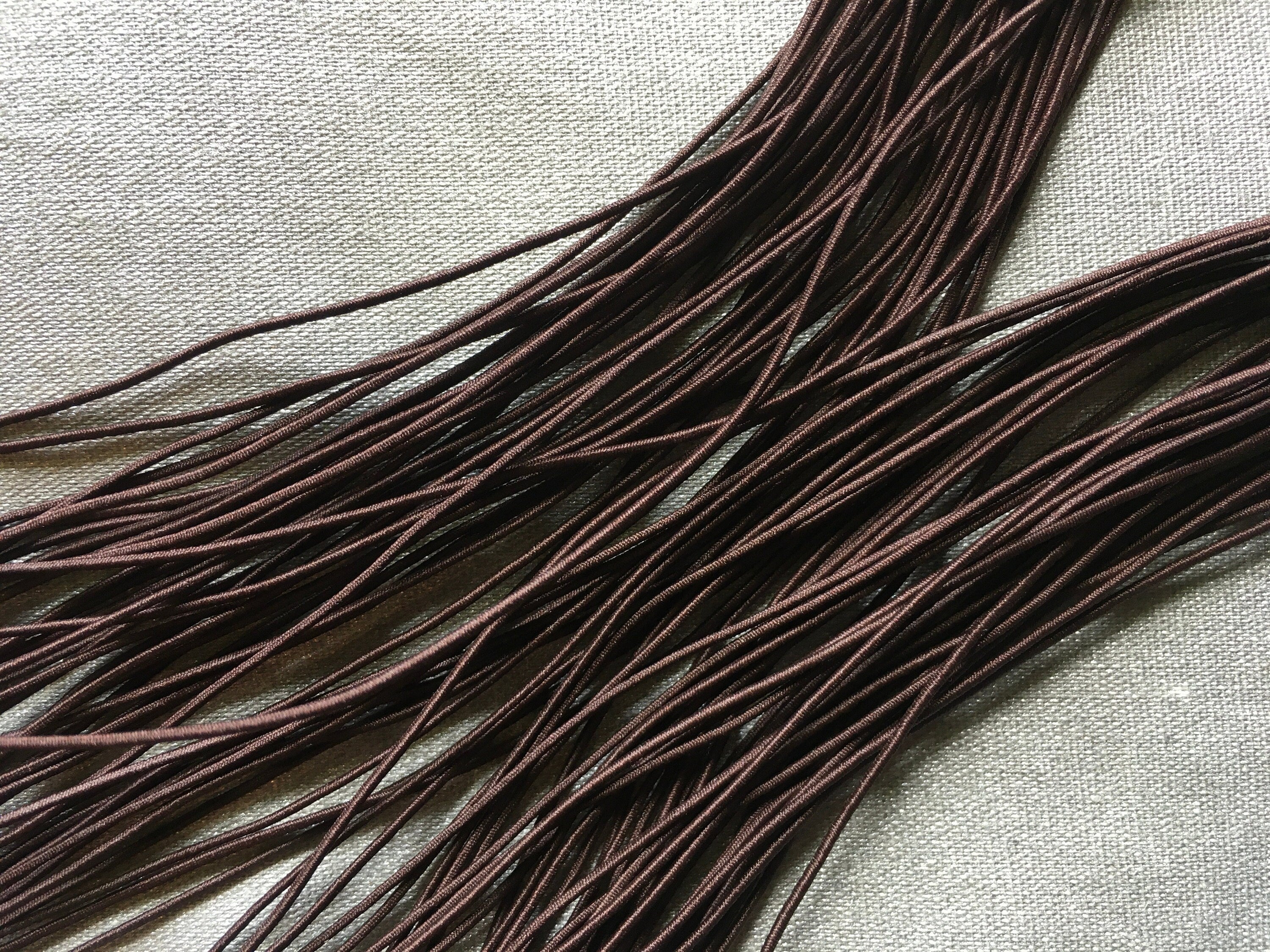 0.8-1mm Nylon Coated Round Elastic Stretch String/Cord (Chocolate)