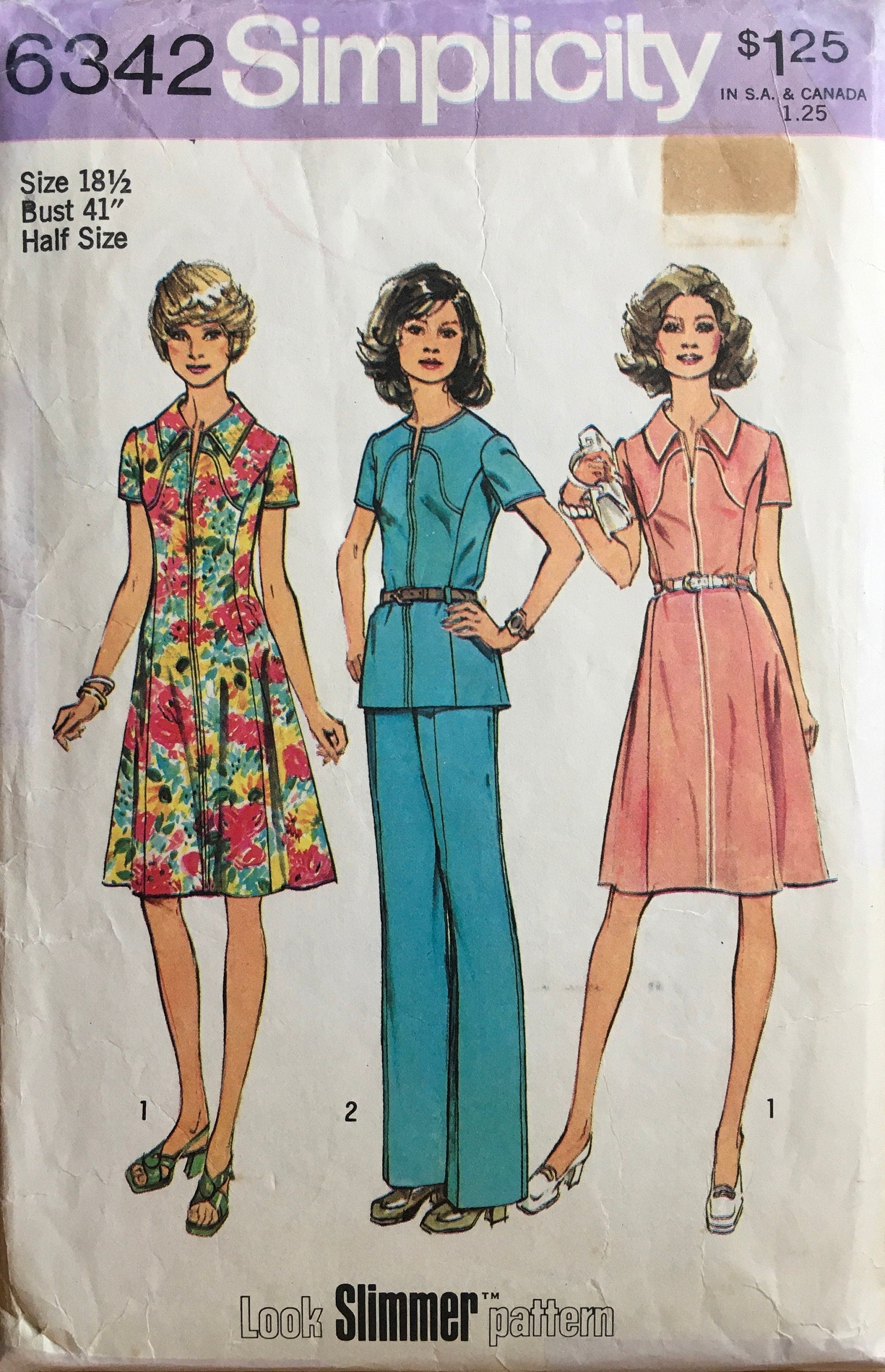 Simplicity 6342 Sewing Pattern (Vintage) CUT
