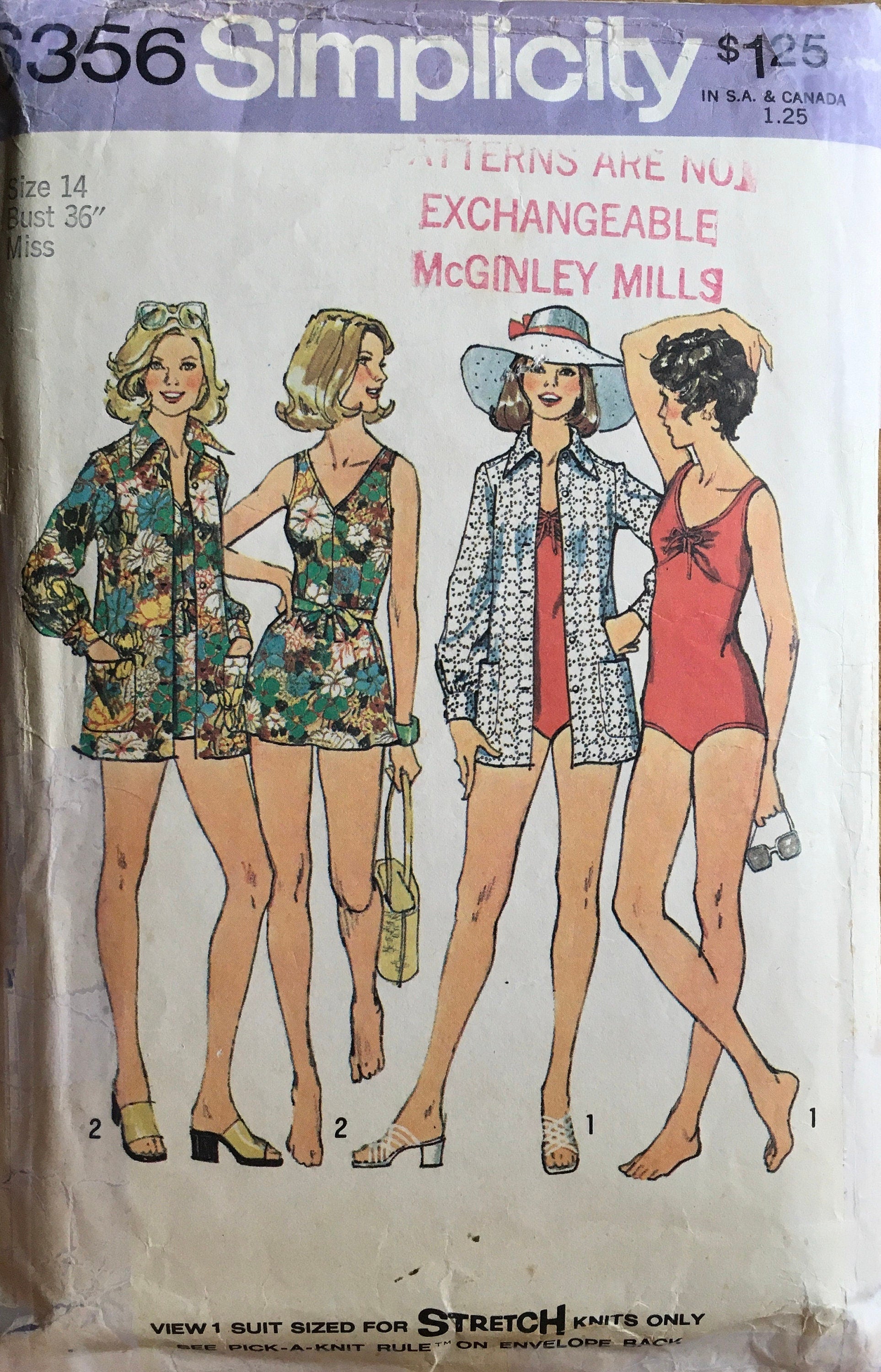 Simplicity 6356 Sewing Pattern (Vintage) CUT