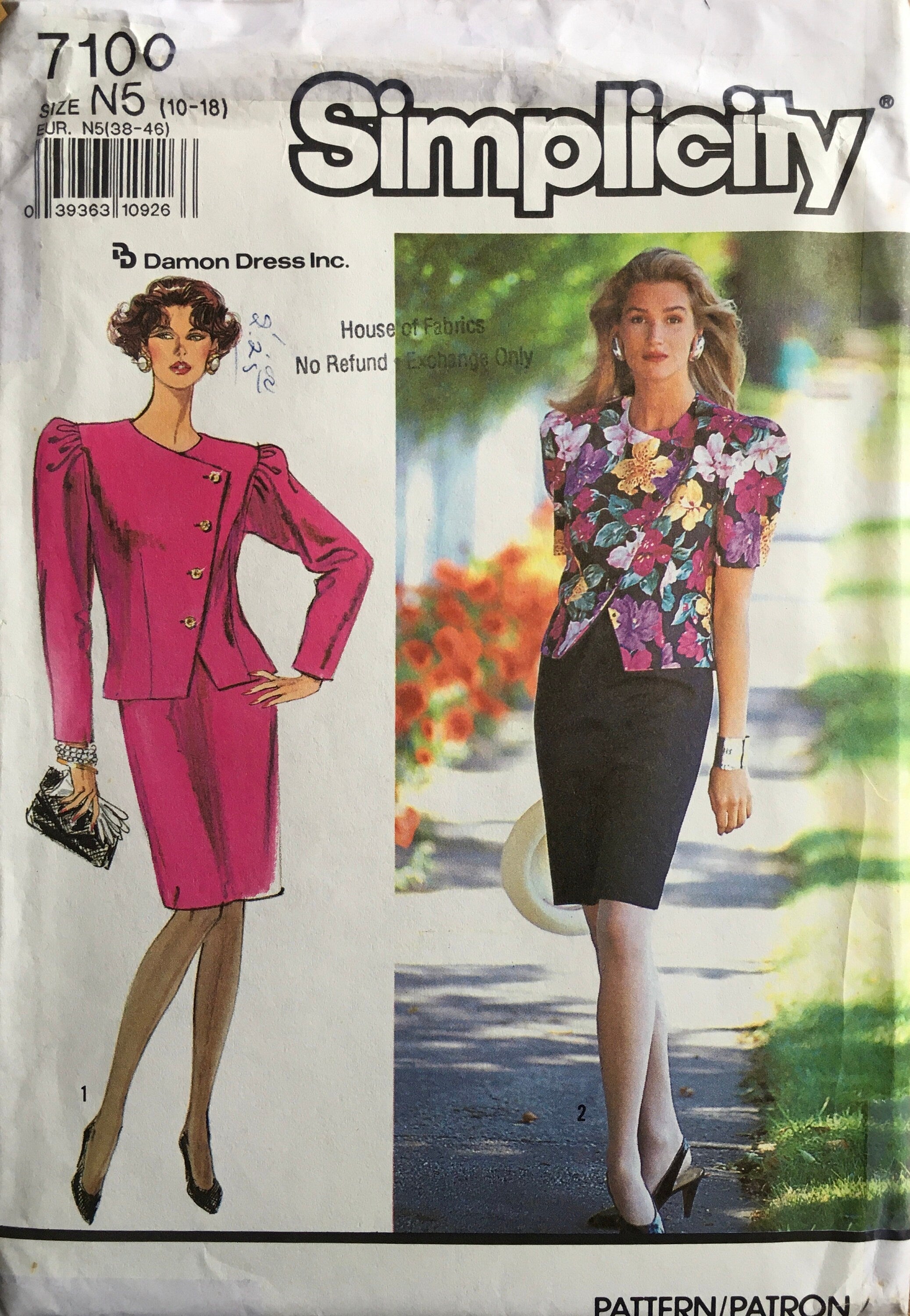 Simplicity 7100 Sewing Pattern (Vintage) UNCUT