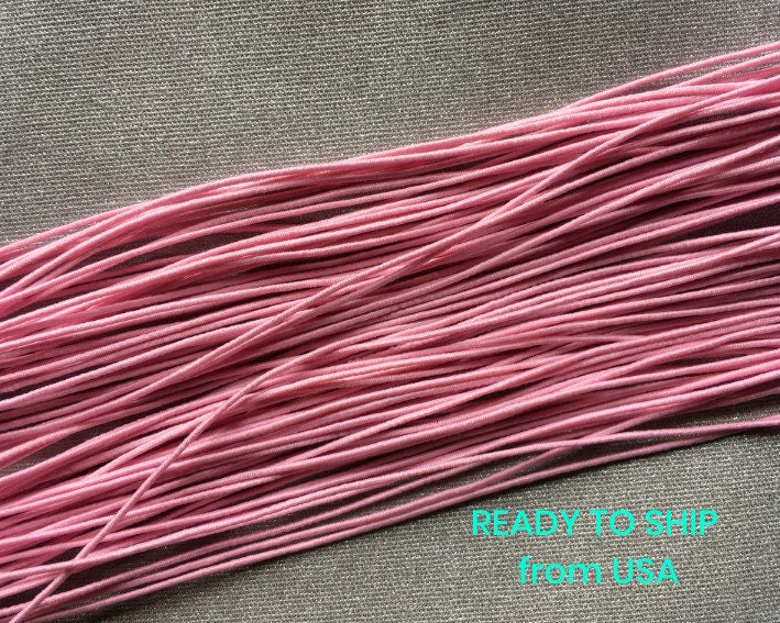 0.8-1mm Nylon Coated Round Elastic Stretch String/Cord (Baby Pink)