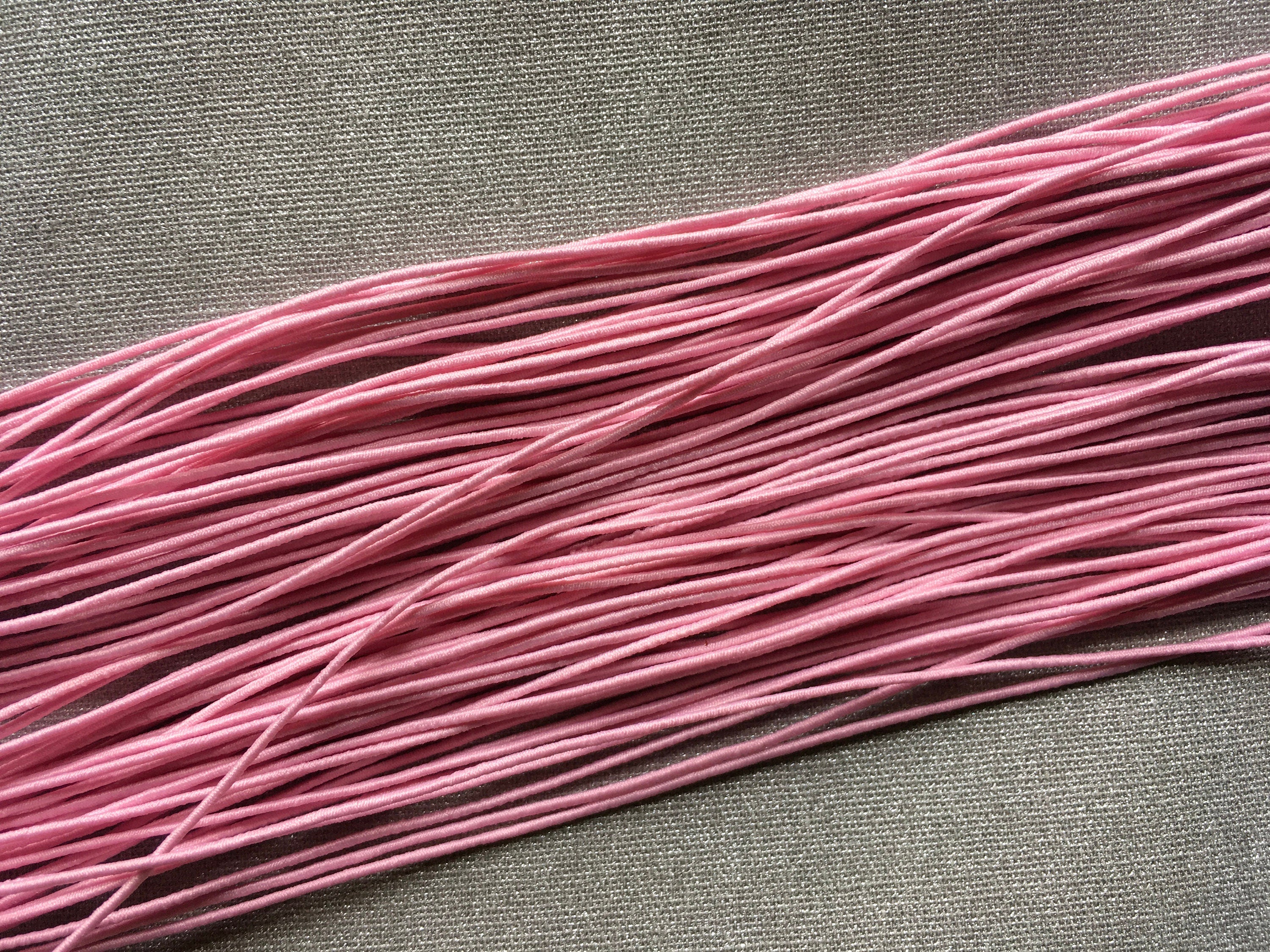 0.8-1mm Nylon Coated Round Elastic Stretch String/Cord (Baby Pink)