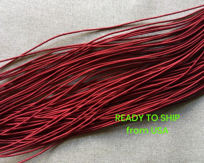 0.8-1mm Nylon Coated Round Elastic Stretch String/Cord (Wine)