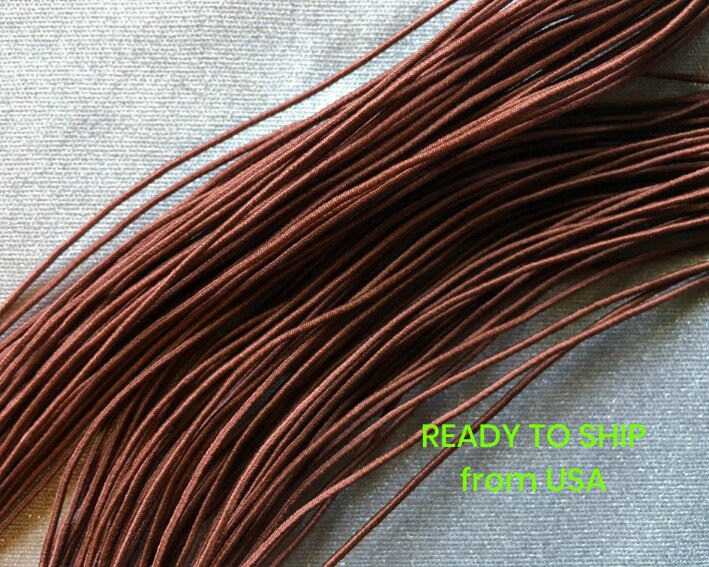 0.8-1mm Nylon Coated Round Elastic Stretch String/Cord (Brown)