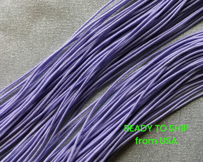 0.8-1mm Nylon Coated Round Elastic Stretch String/Cord (Light Purple)