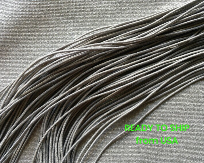 0.8-1mm Nylon Coated Round Elastic Stretch String/Cord (Gray)