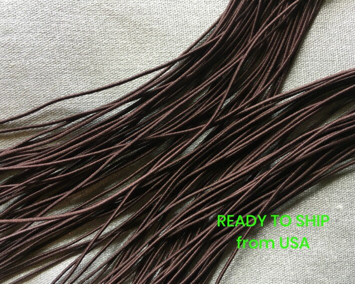 0.8-1mm Nylon Coated Round Elastic Stretch String/Cord (Chocolate)