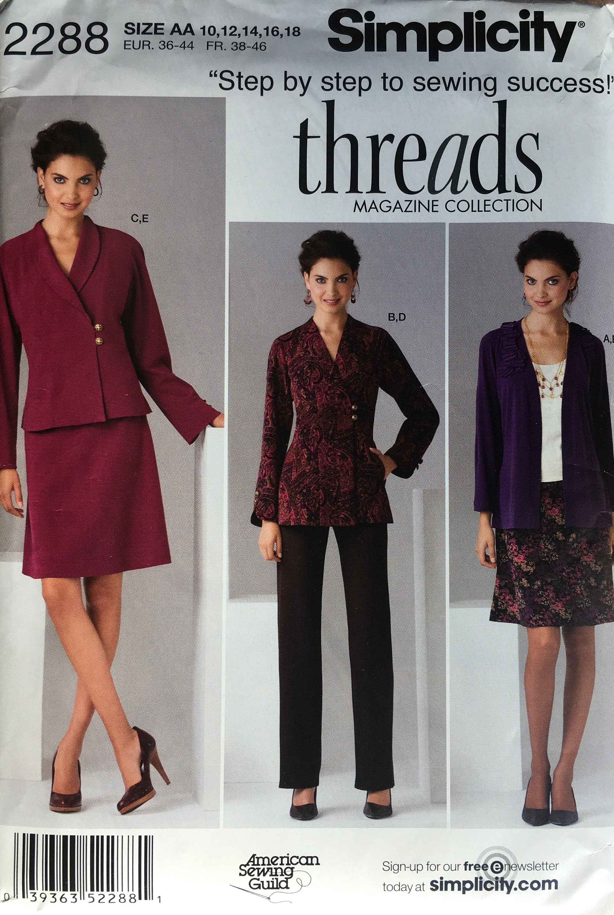 Simplicity 2288 Sewing Pattern UNCUT