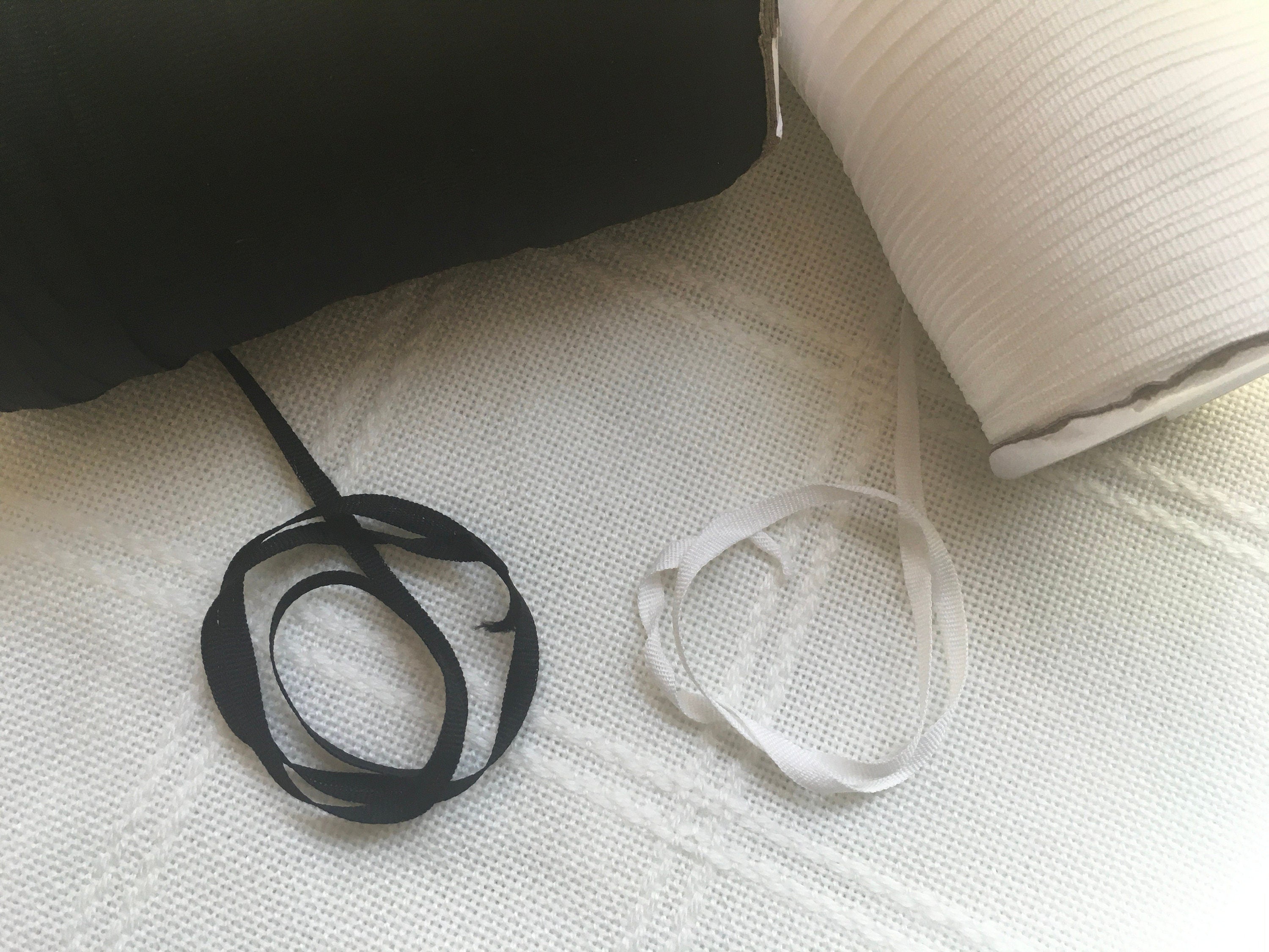 10/20/30 Yards Grosgrain Ribbon 5mm (3/16") White or Black