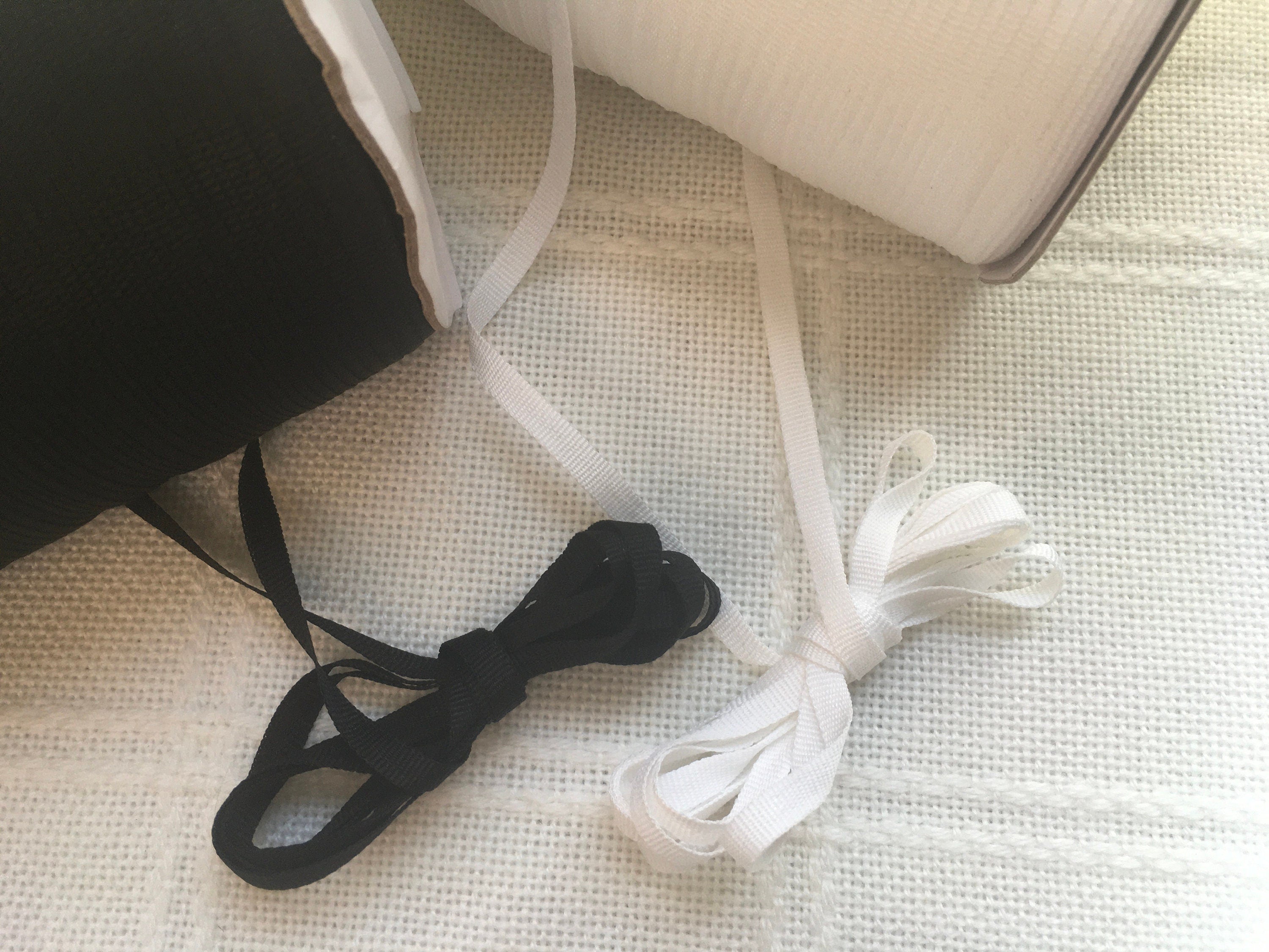 10/20/30 Yards Grosgrain Ribbon 5mm (3/16") White or Black