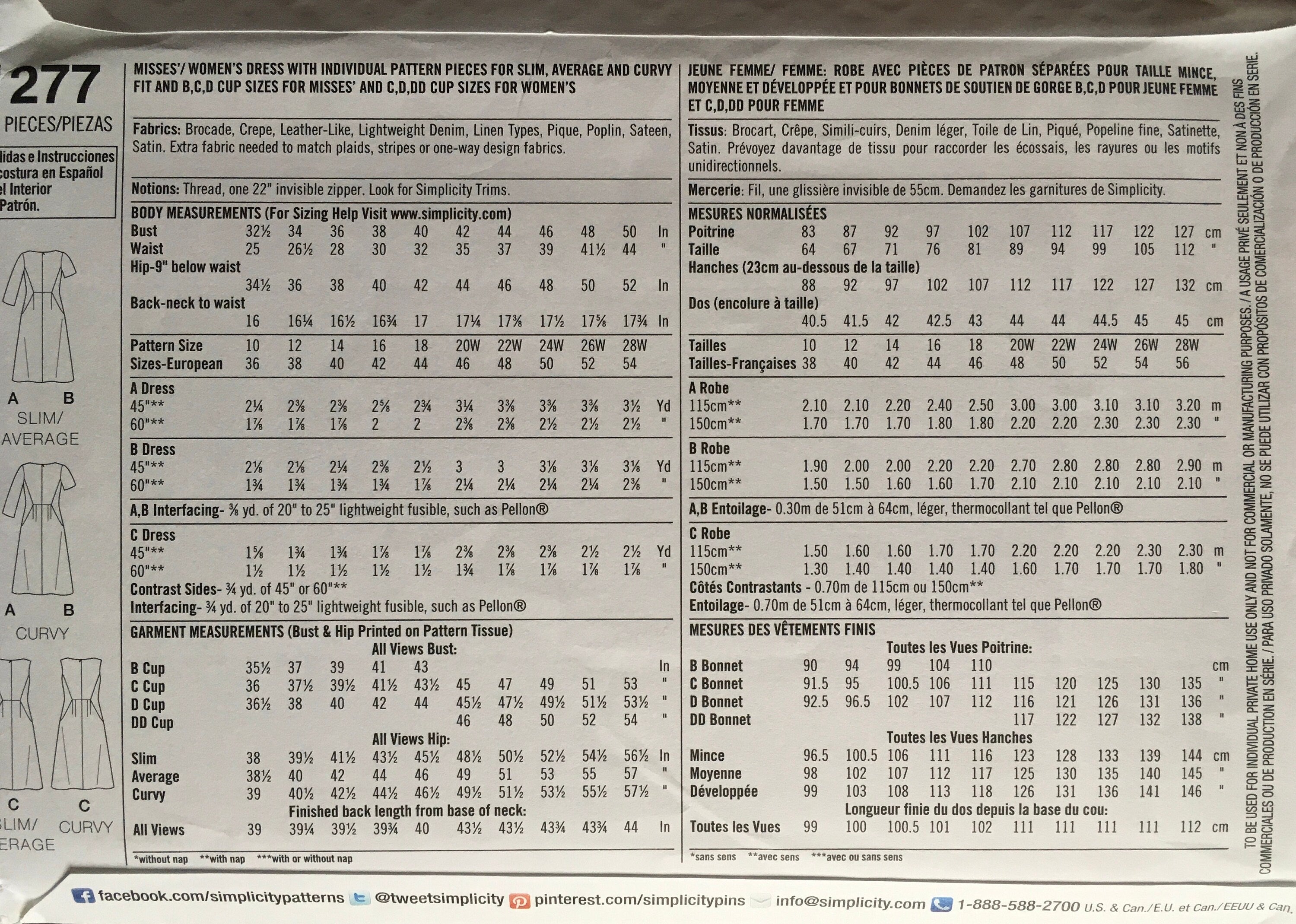 Simplicity 1277 Sewing Pattern (Vintage) UNCUT