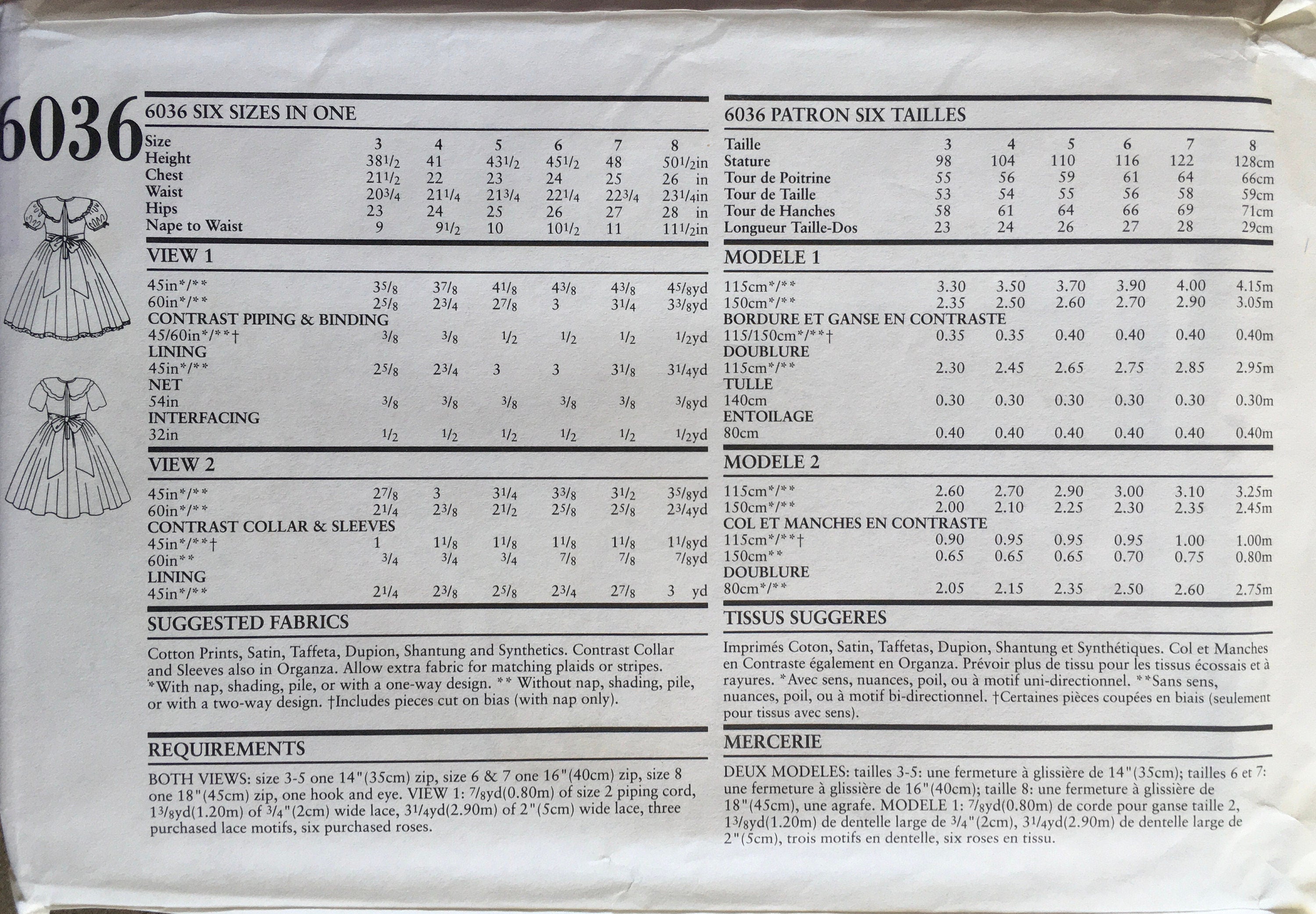 New Look 6036 Sewing Pattern (Vintage) UNCUT