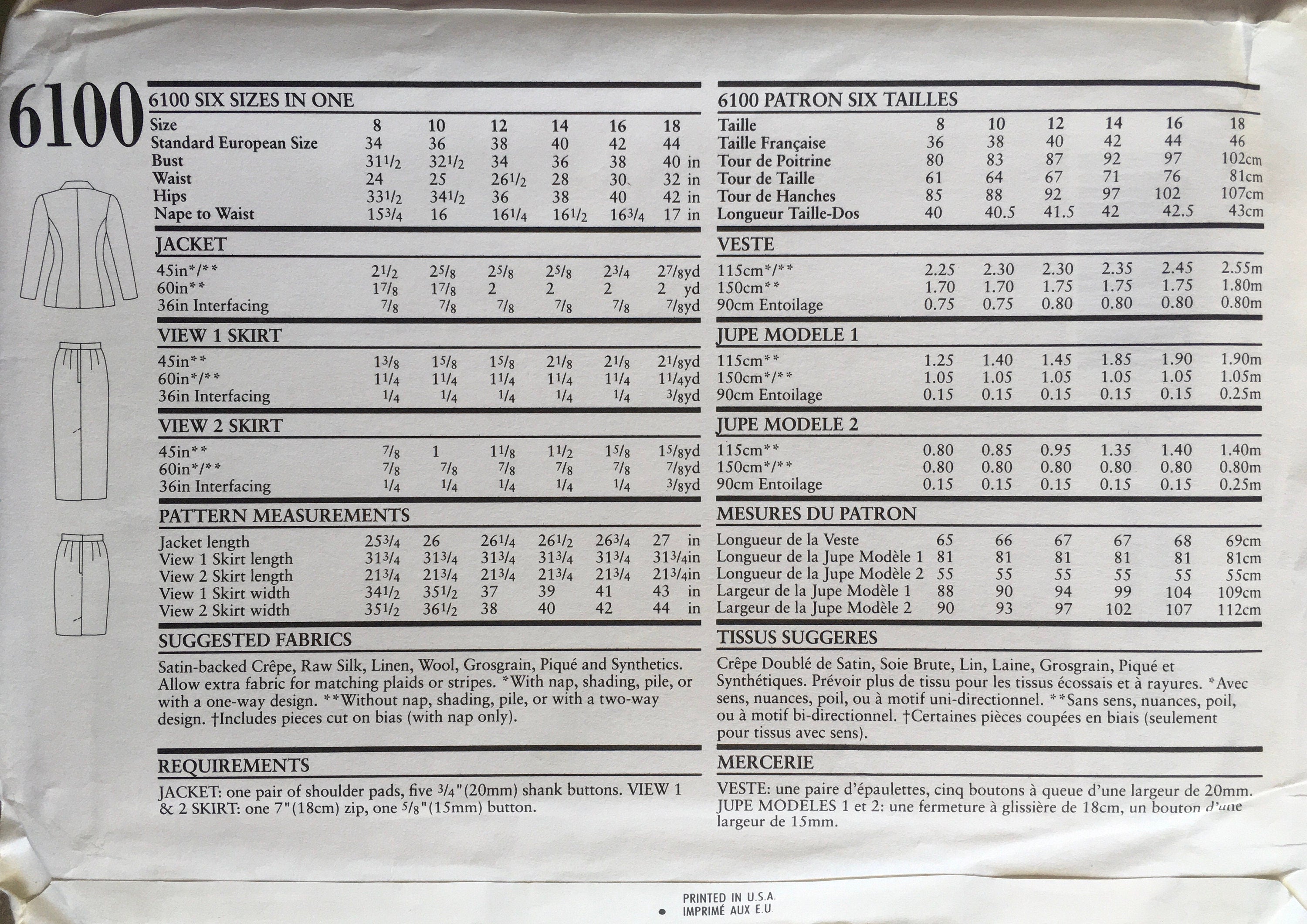 New Look 6100 Sewing Pattern (Vintage) UNCUT