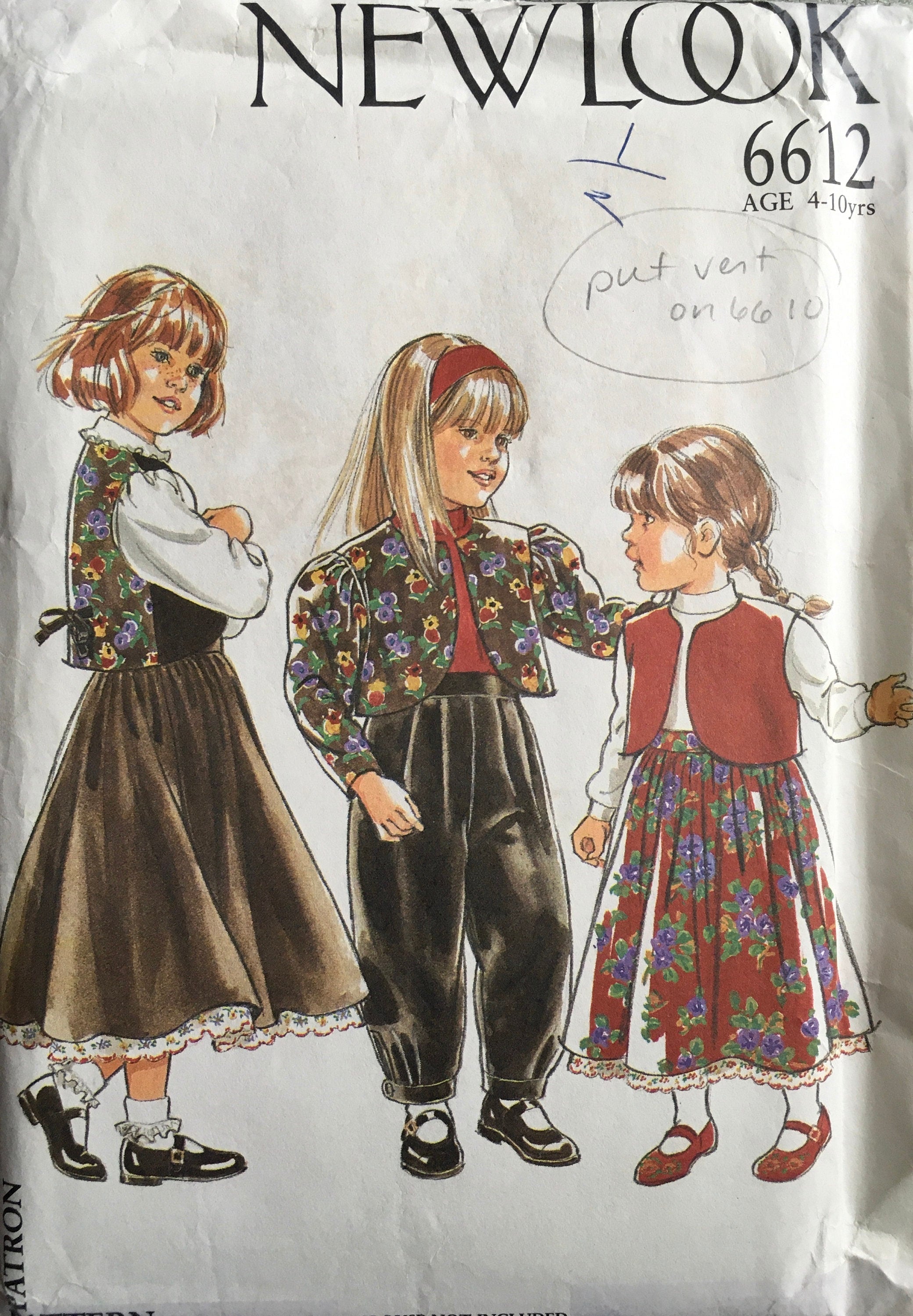 New Look 6612 Sewing Pattern (Vintage) CUT