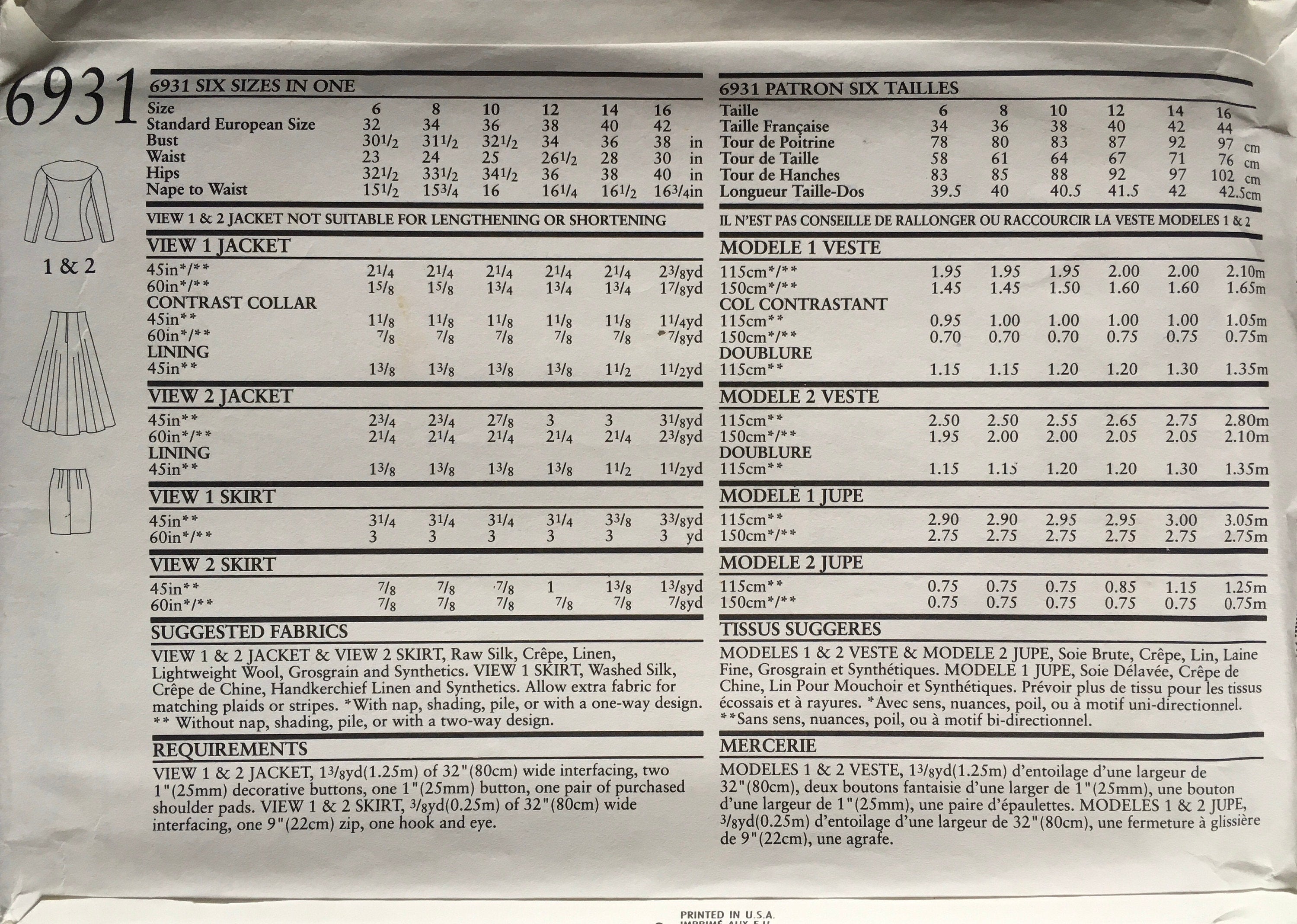 New Look 6931 Sewing Pattern (Vintage) UNCUT