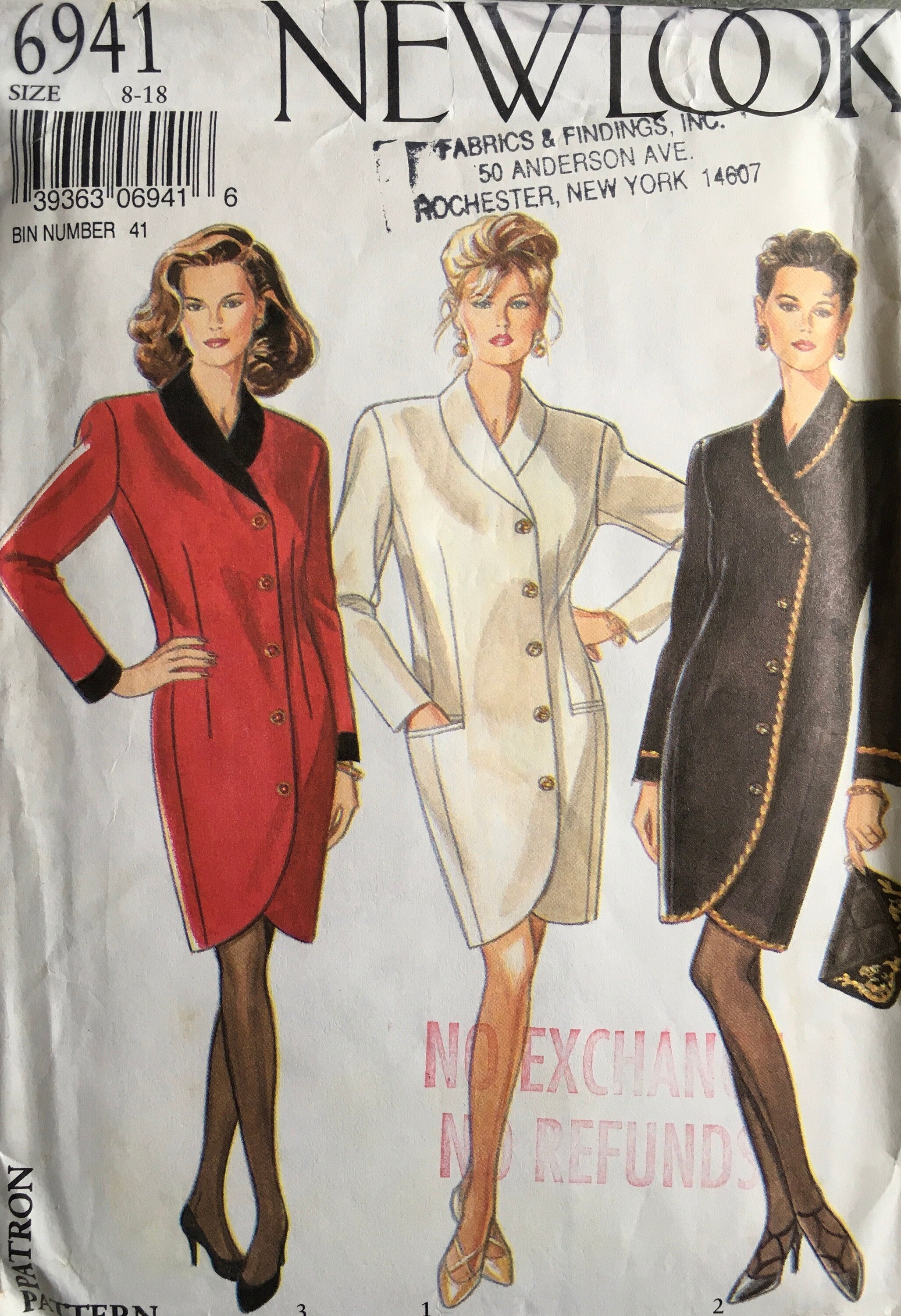 New Look 6941 Sewing Pattern (Vintage) CUT