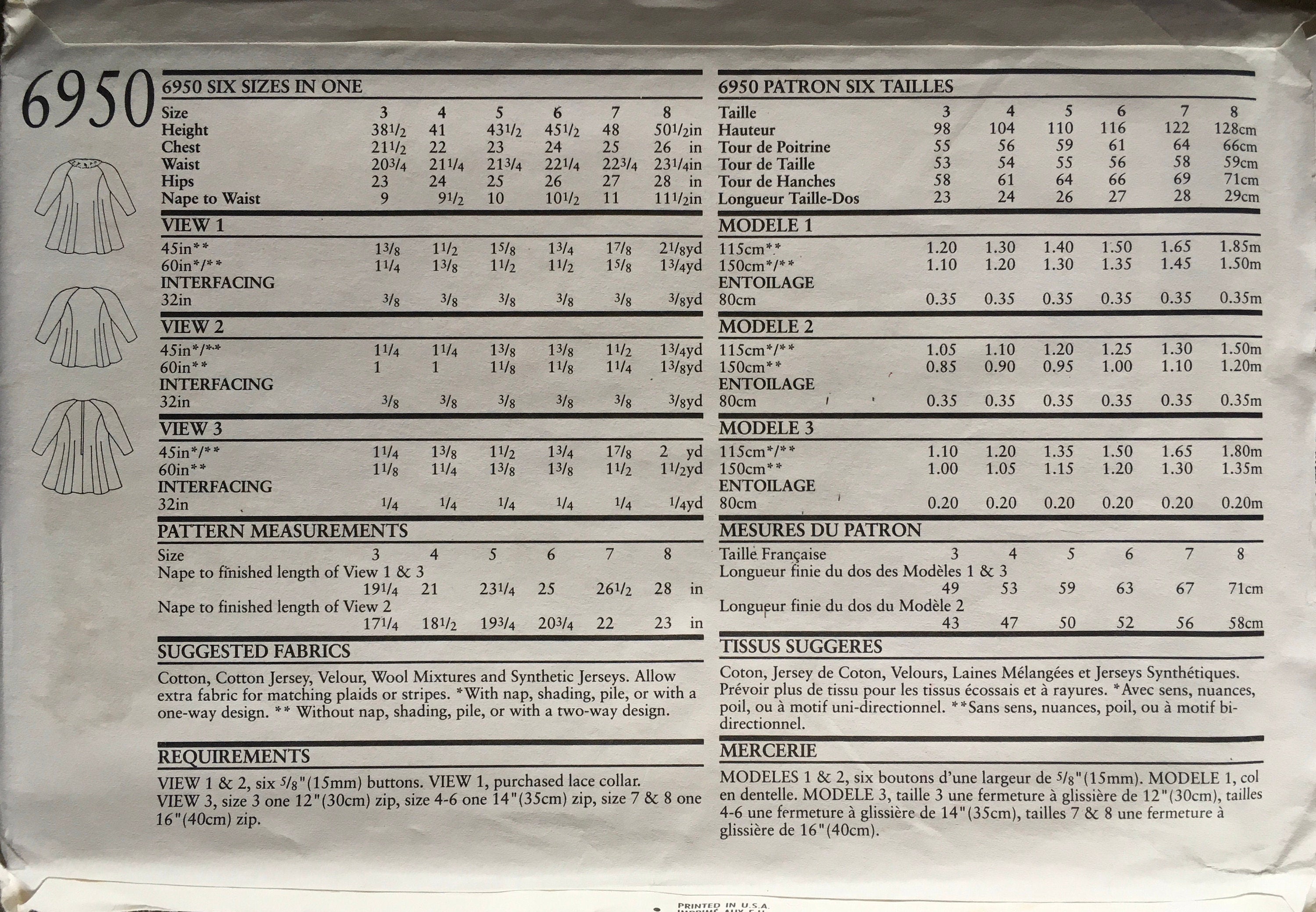 New Look 6950 Sewing Pattern (Vintage) UNCUT