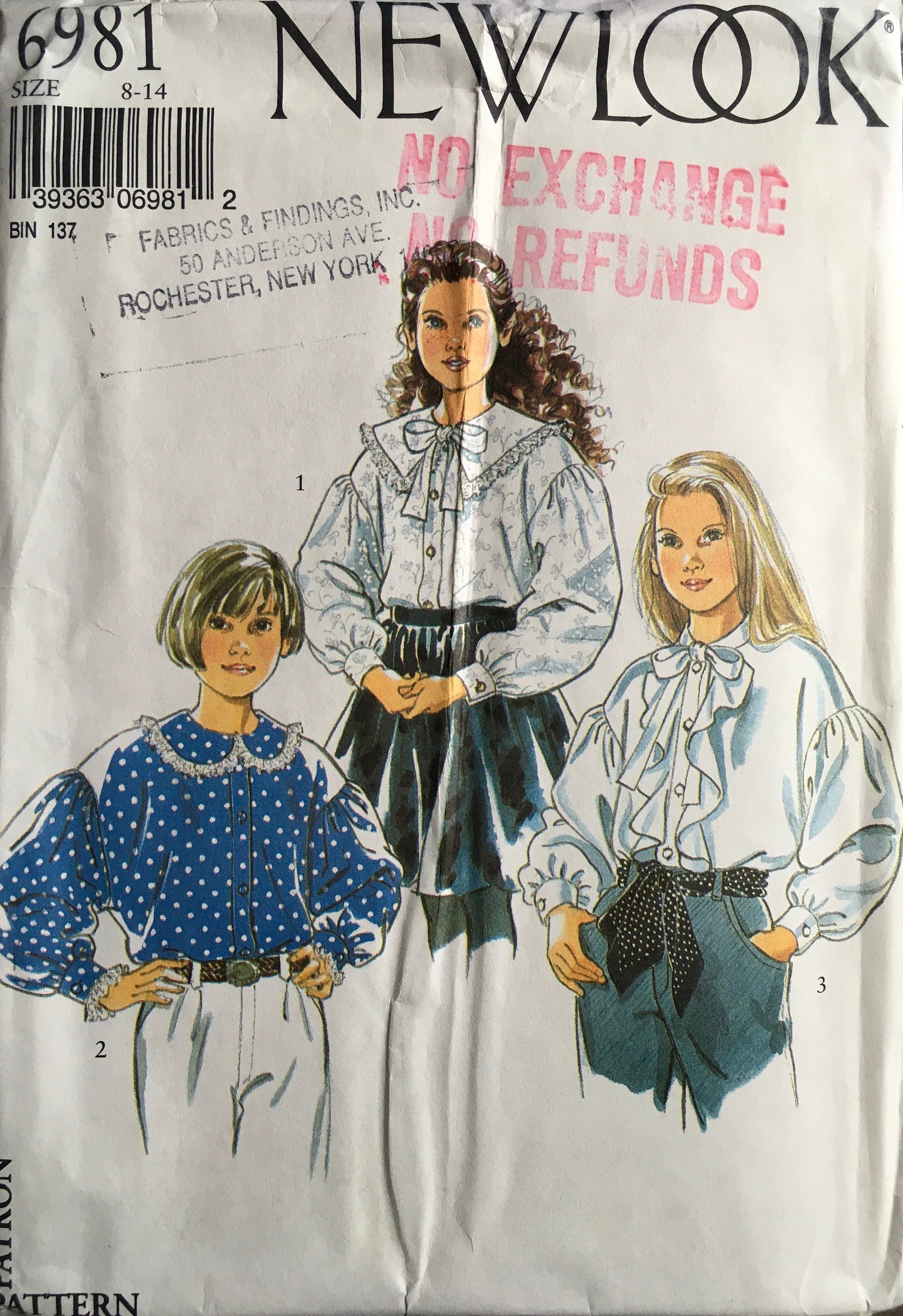 New Look 6981 Sewing Pattern (Vintage) UNCUT