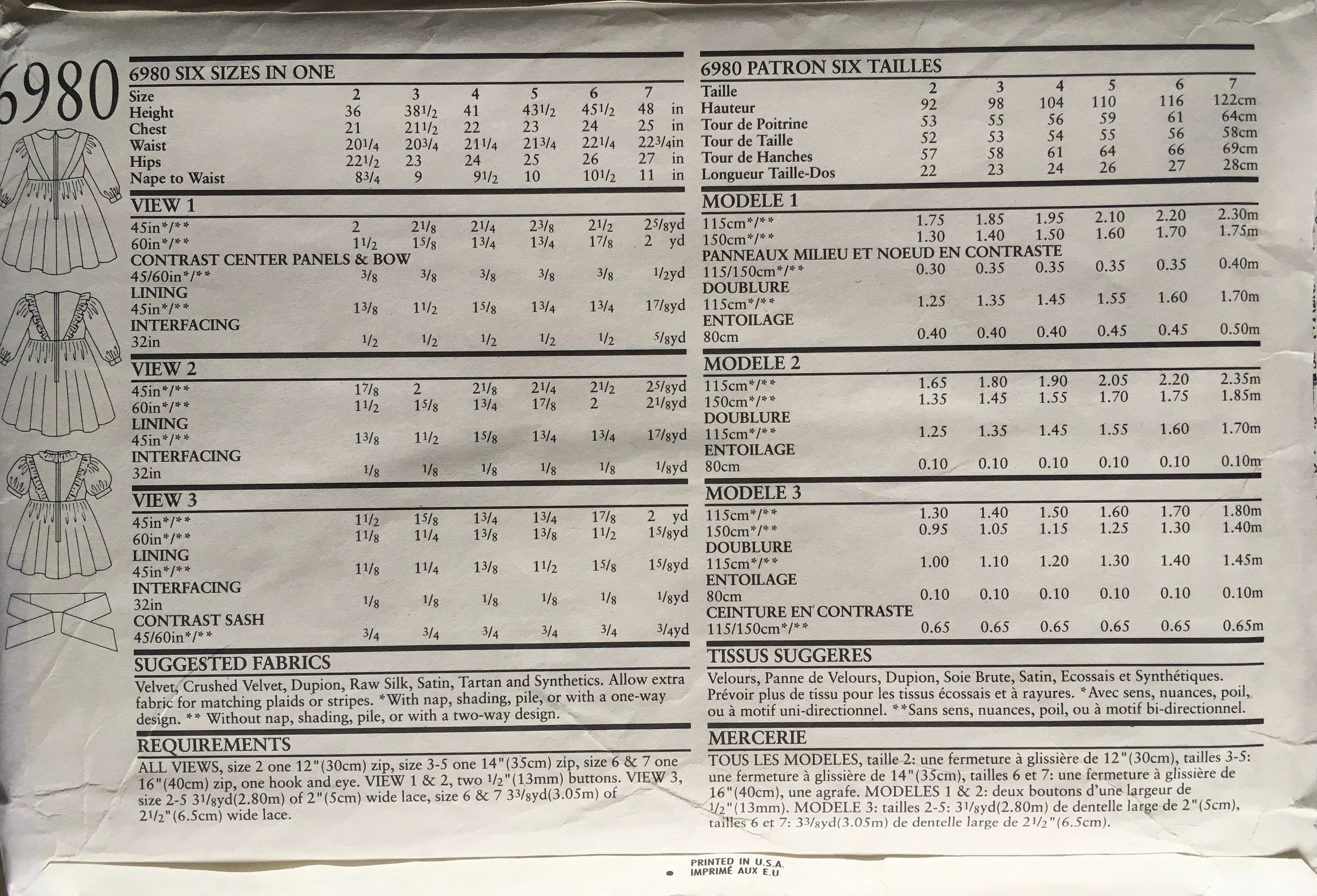 New Look 6980 Sewing Pattern (Vintage) UNCUT