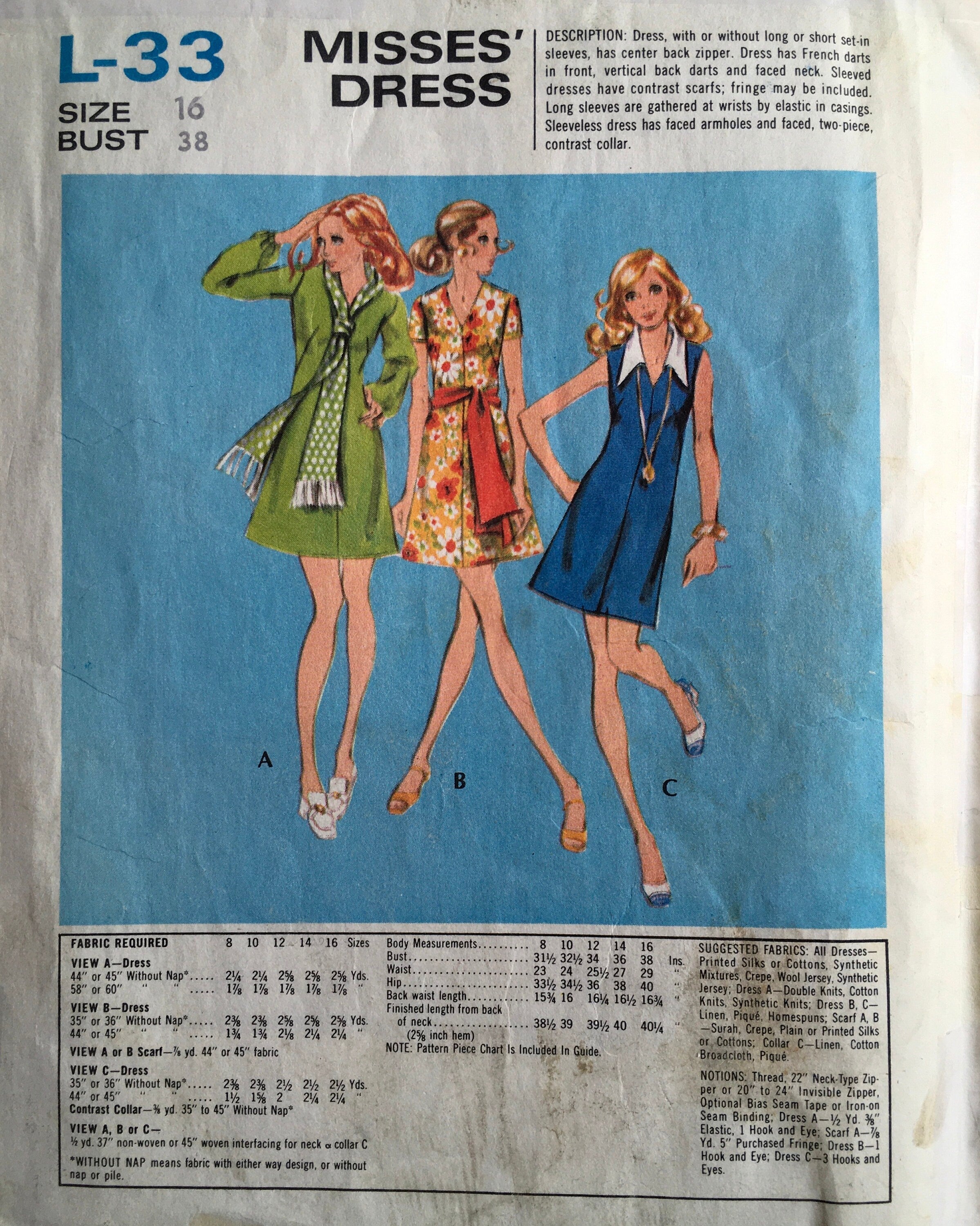 Lipton L-33 Sewing Pattern (Vintage) UNCUT