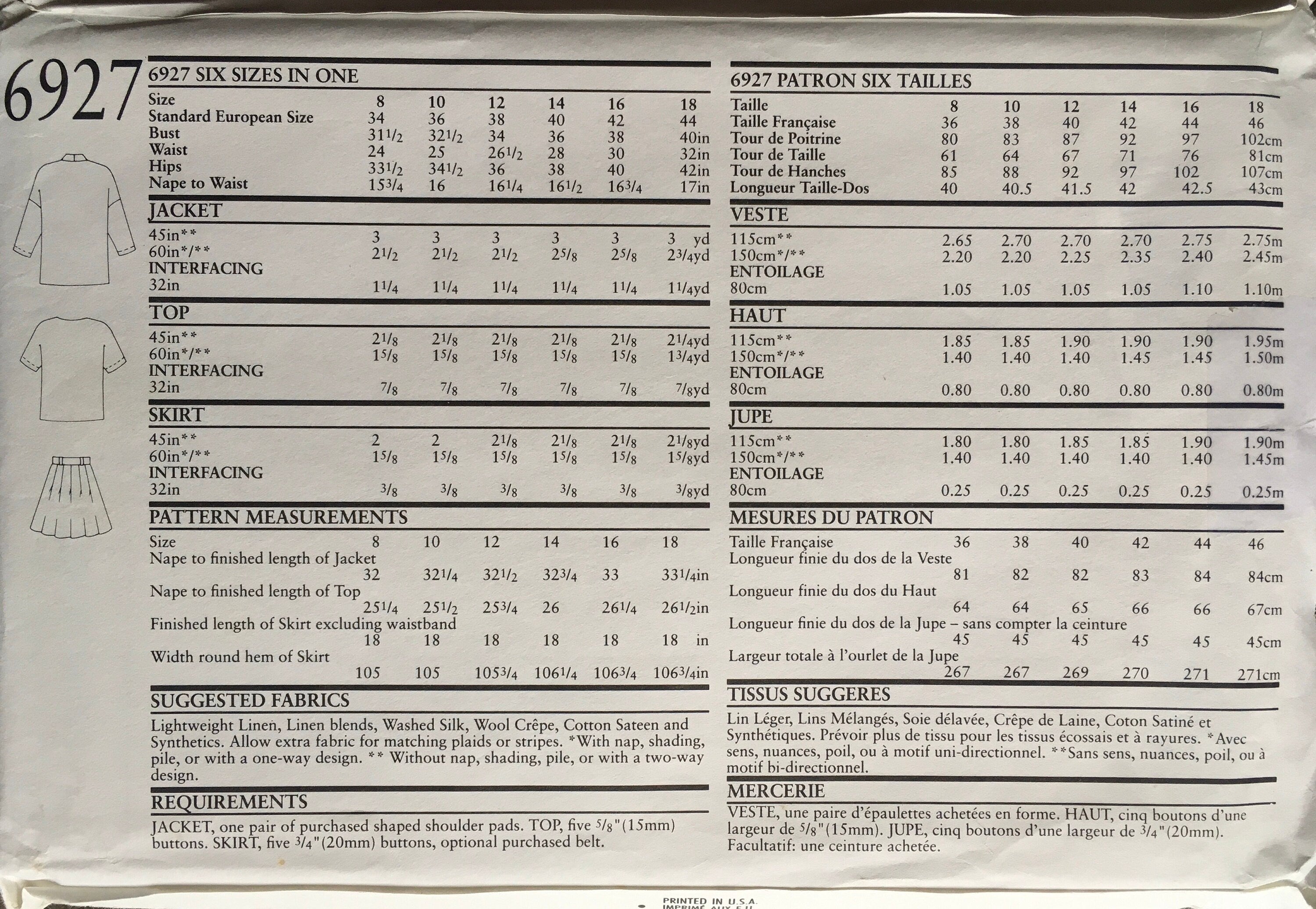 New Look 6927 Sewing Pattern (Vintage) UNCUT