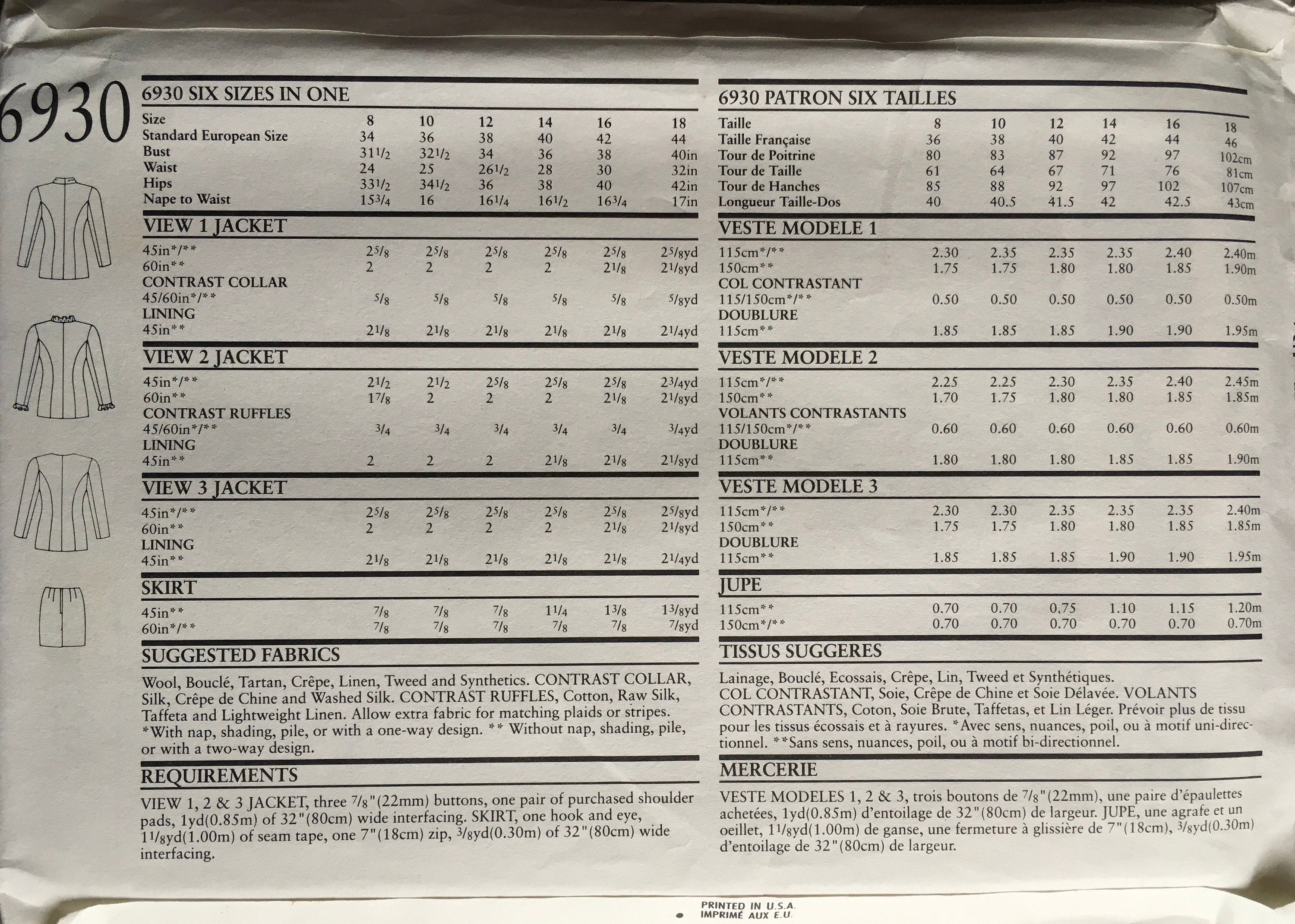 New Look 6930 Sewing Pattern (Vintage) UNCUT