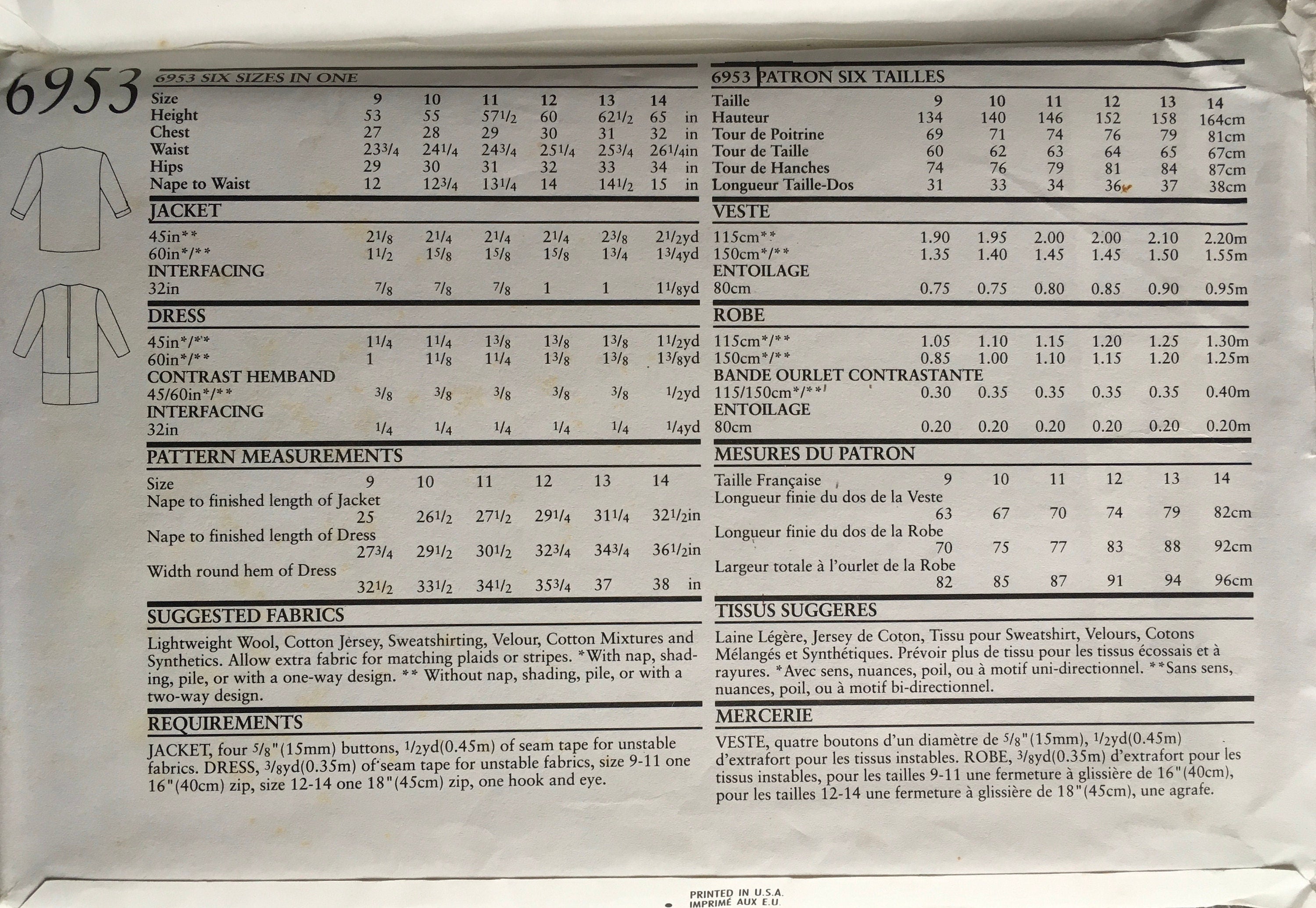 New Look 6953 Sewing Pattern (Vintage) UNCUT