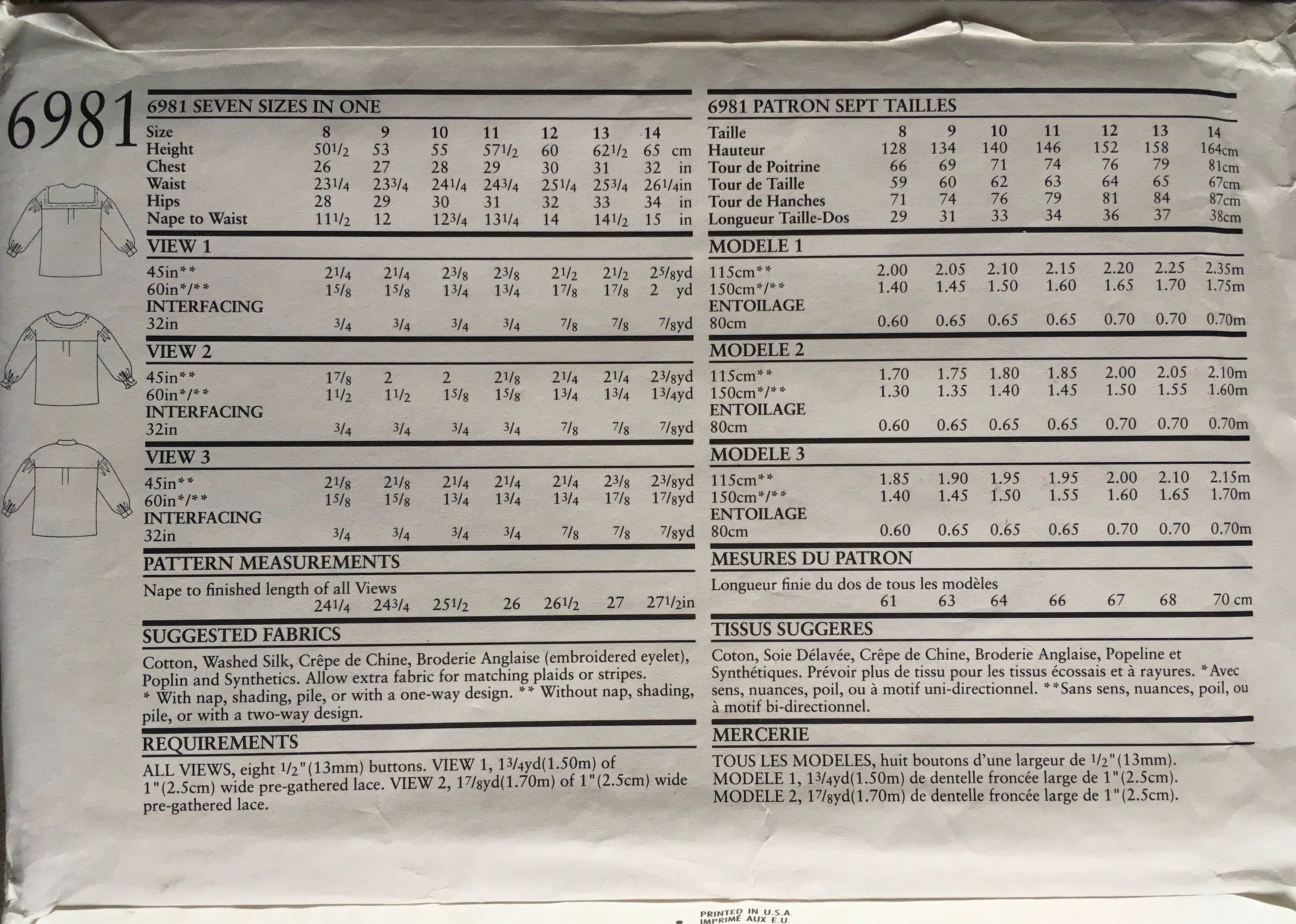 New Look 6981 Sewing Pattern (Vintage) UNCUT