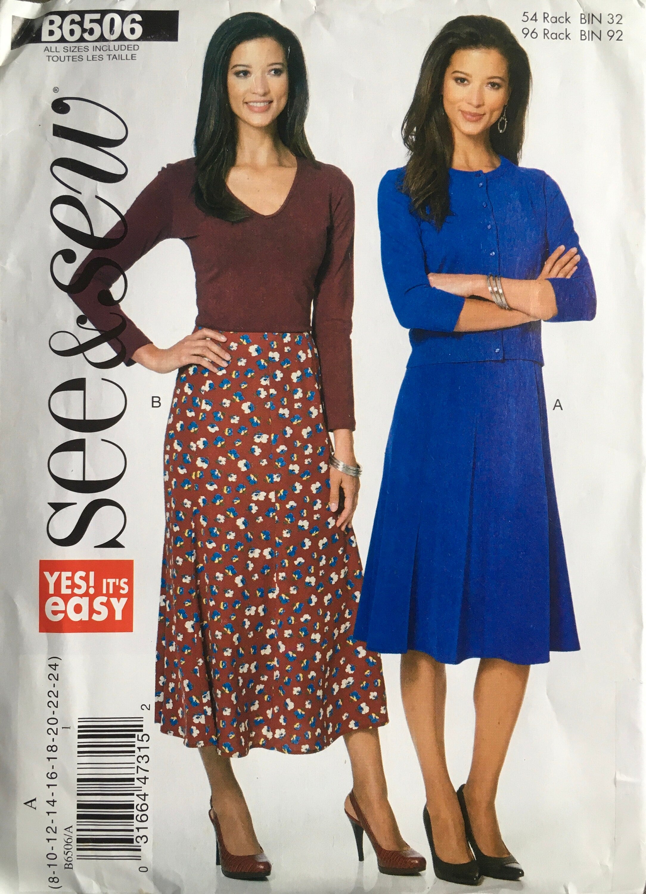 See & Sew 6506 Sewing Pattern (Vintage) UNCUT