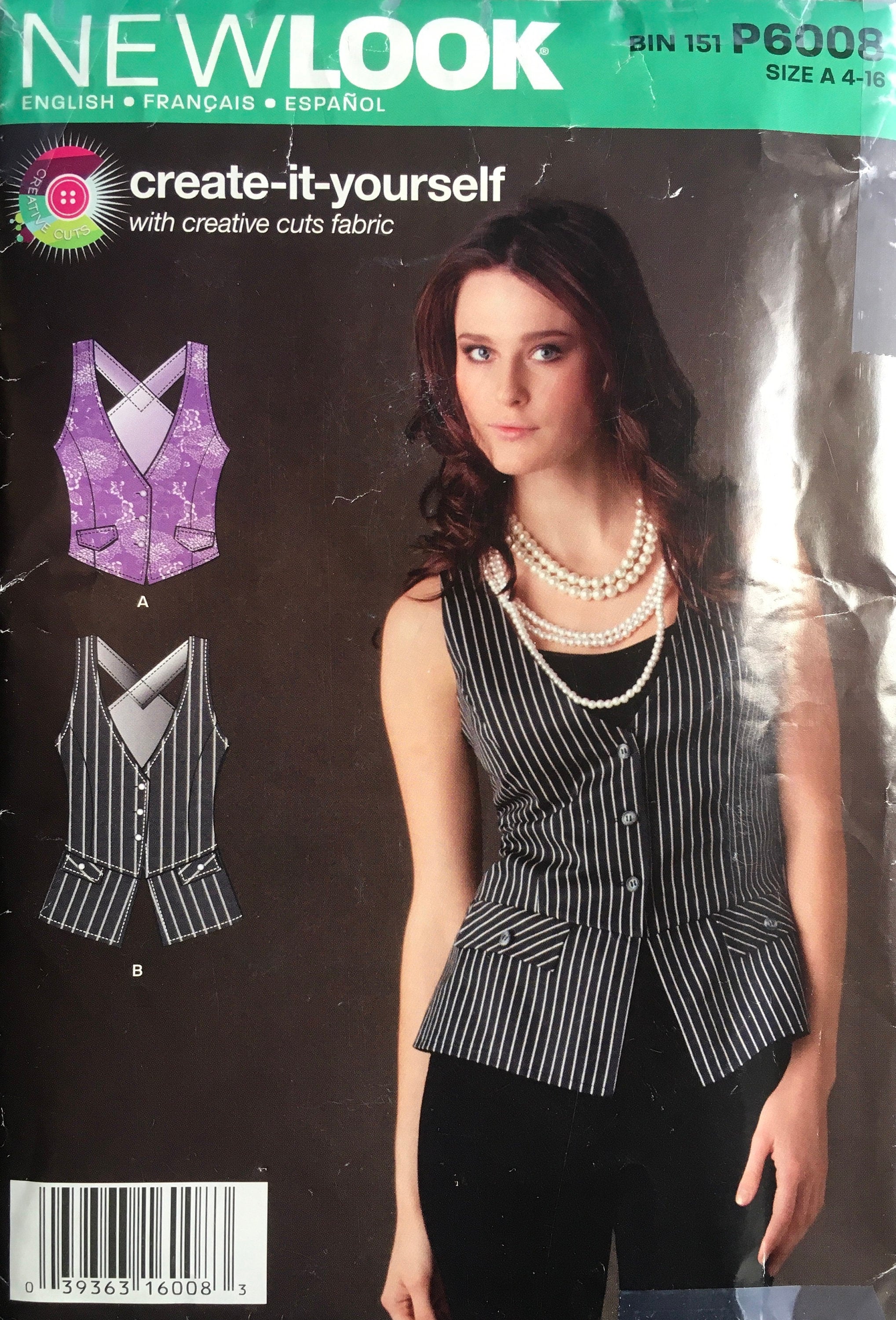 New Look 6008 Sewing Pattern (Vintage) UNCUT