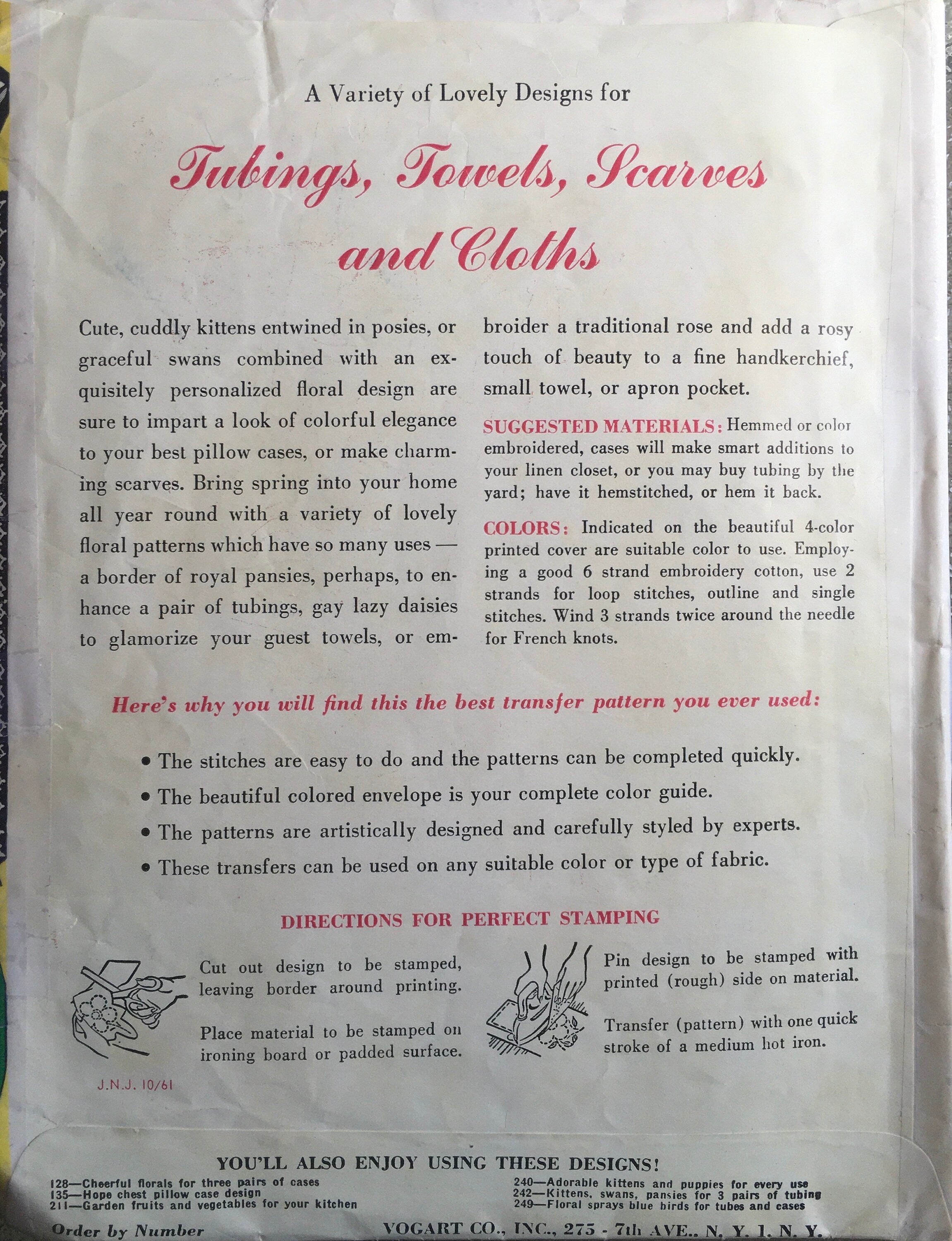 Vogart Transfer Patterns (Vintage) UNCUT/CUT