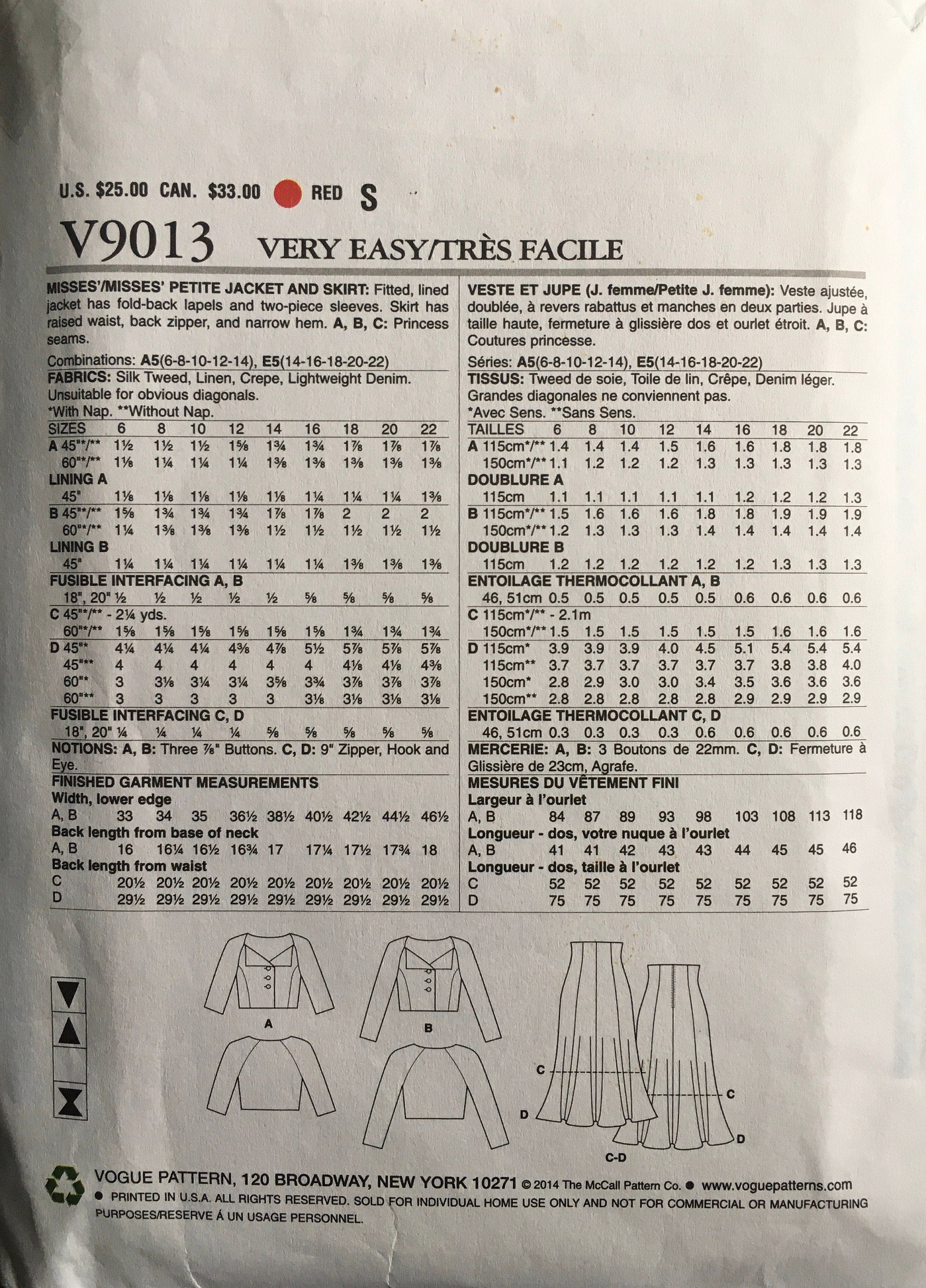 Vogue 9013 Sewing Pattern (Vintage) CUT