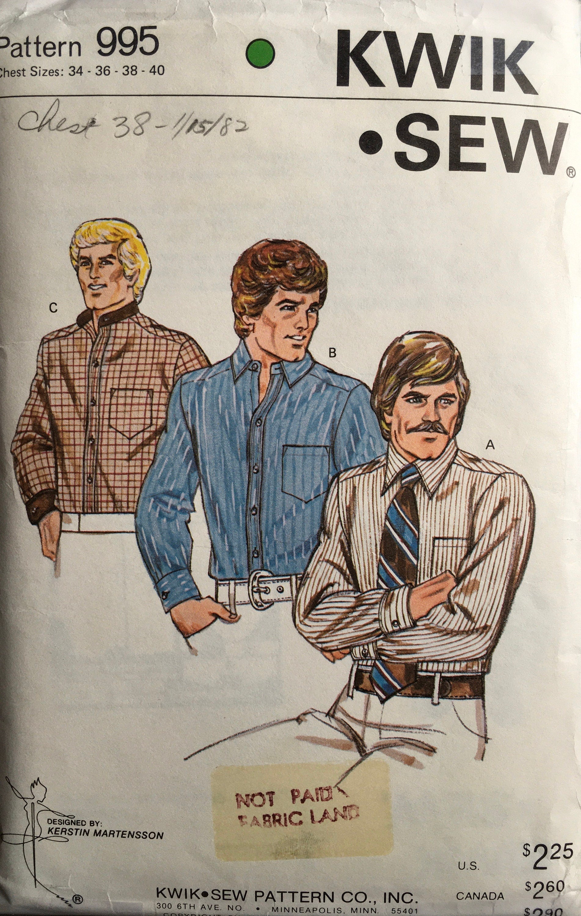 Kwik Sew 995 Sewing Pattern (Vintage) CUT