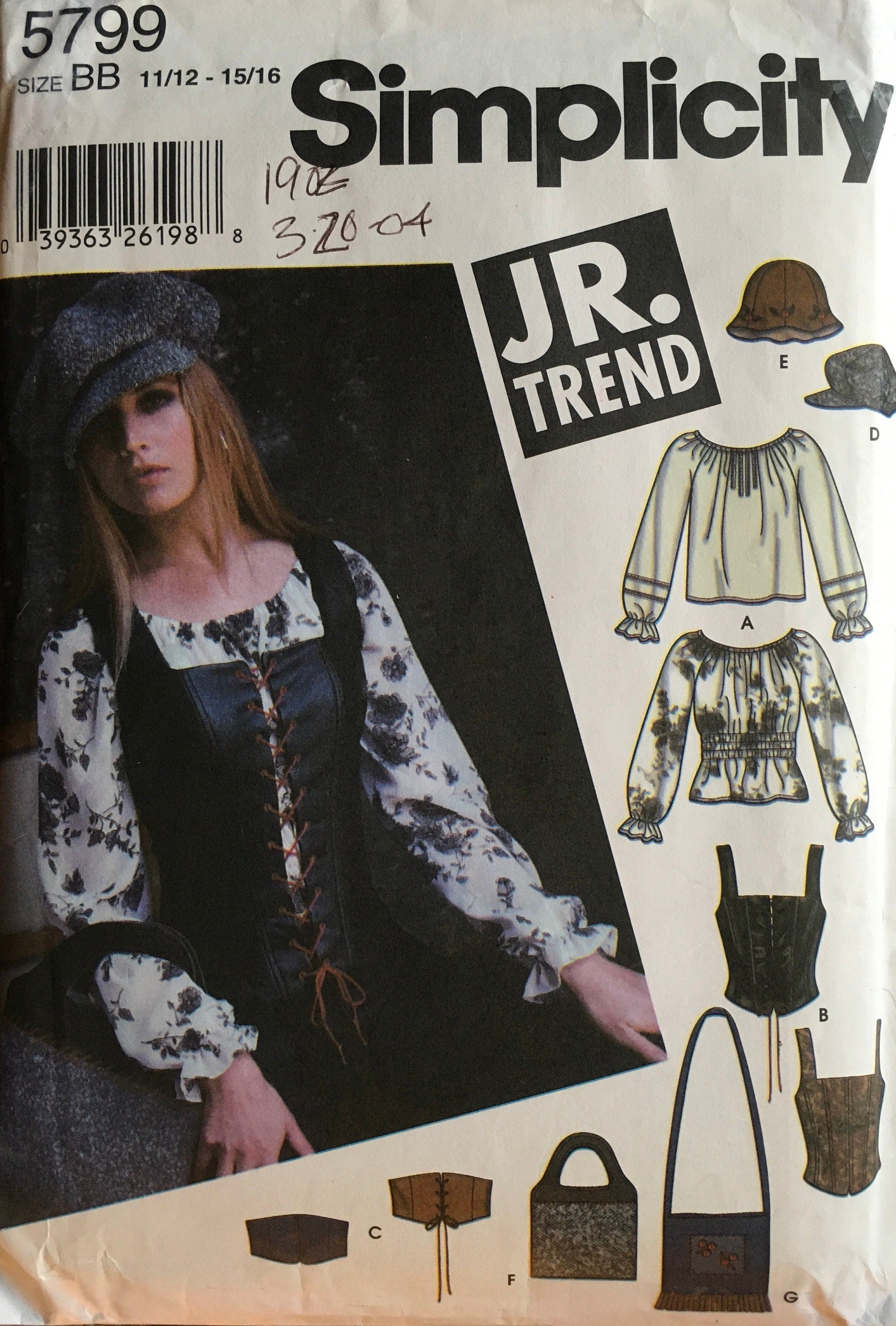 Simplicity 5799 Sewing Pattern (Vintage) CUT