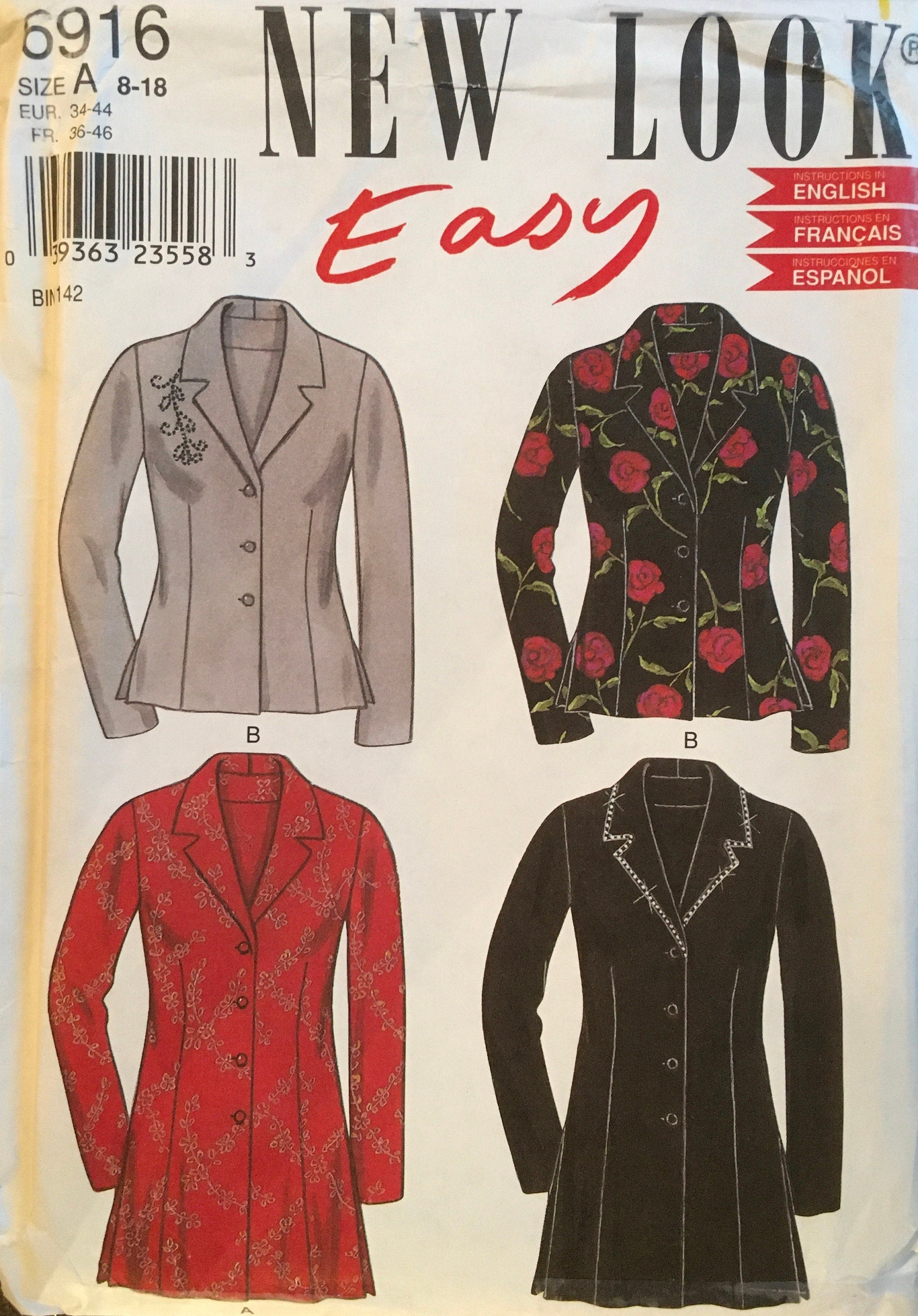 New Look 6916 Sewing Pattern (Vintage) UNCUT