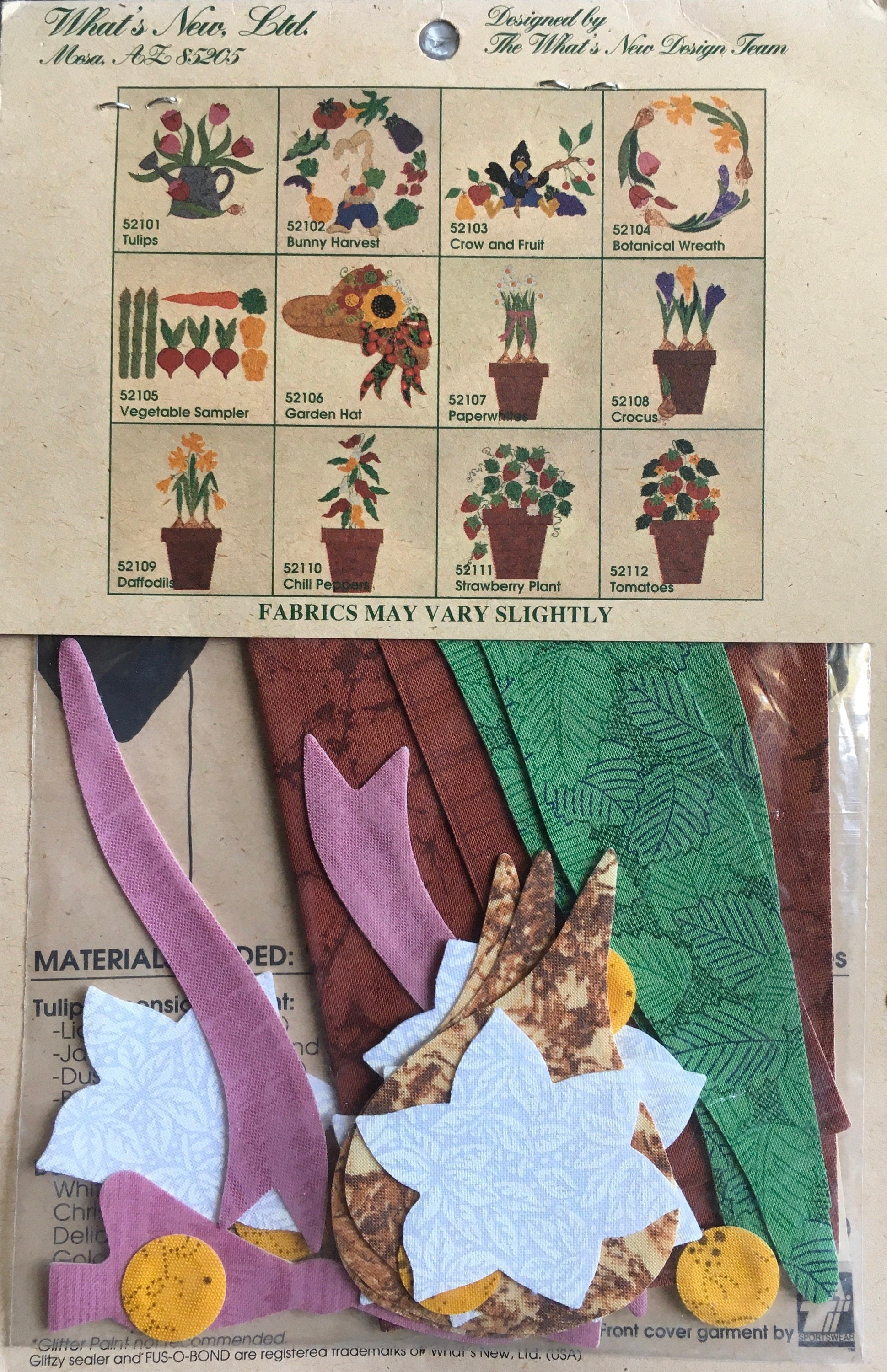 From The Garden Iron-On Appliqué Kit (Vintage) UNCUT